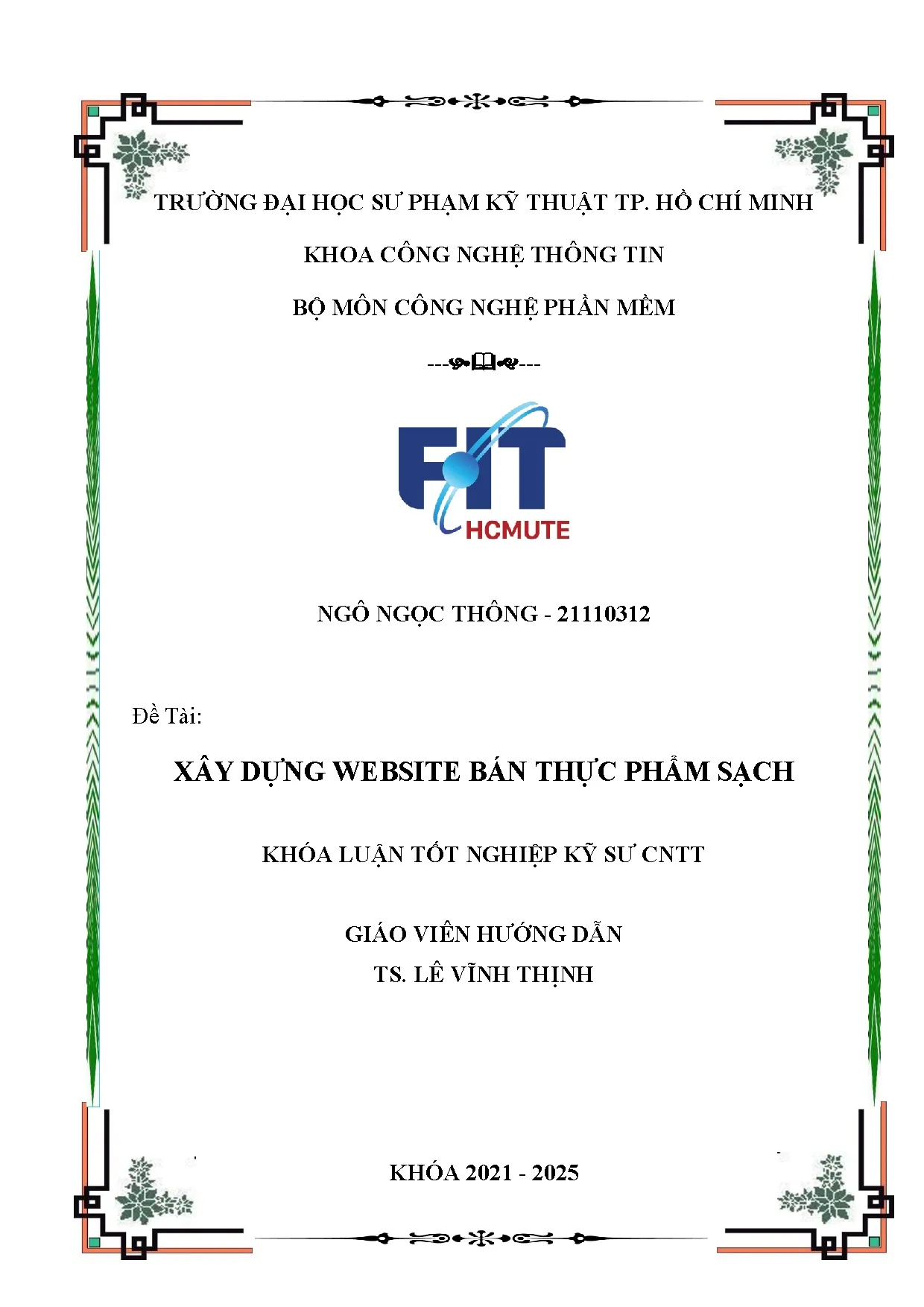 Đồ án tốt nghiệp - Xây dựng Website bán thực phẩm sạch