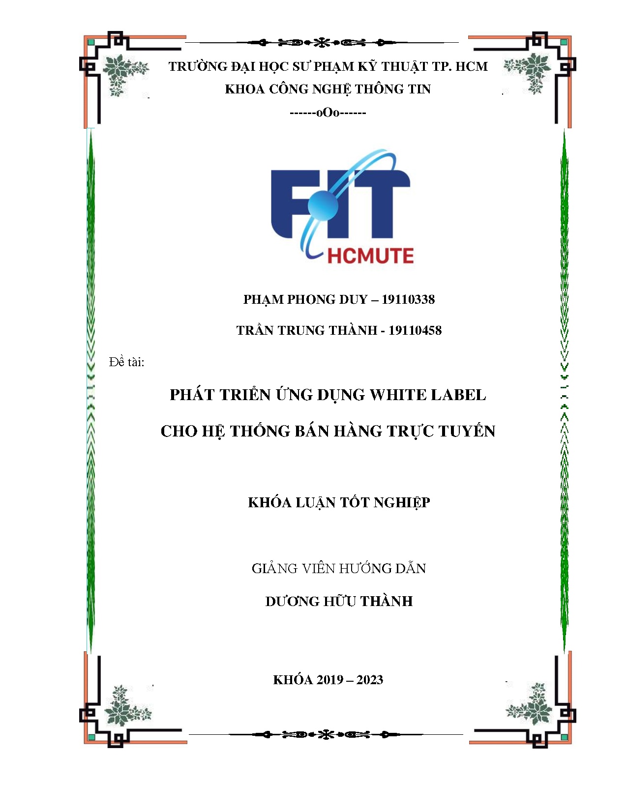 Đồ án tốt nghiệp - Phát triển ứng dụng White Label cho hệ thống bán hàng trực tuyến
