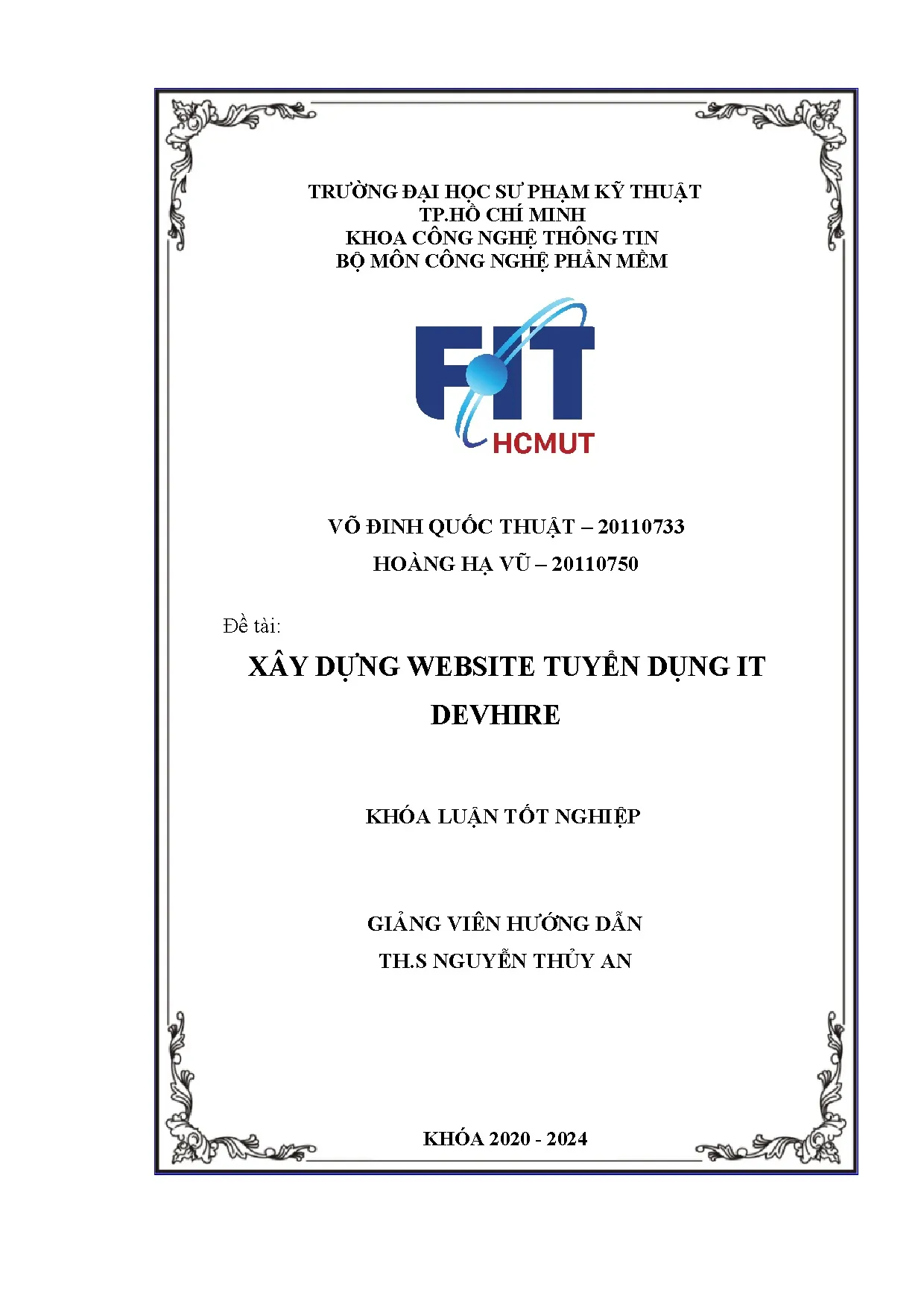 Đồ án tốt nghiệp - Xây dựng Website tuyển dụng IT Devhire - Trang 2
