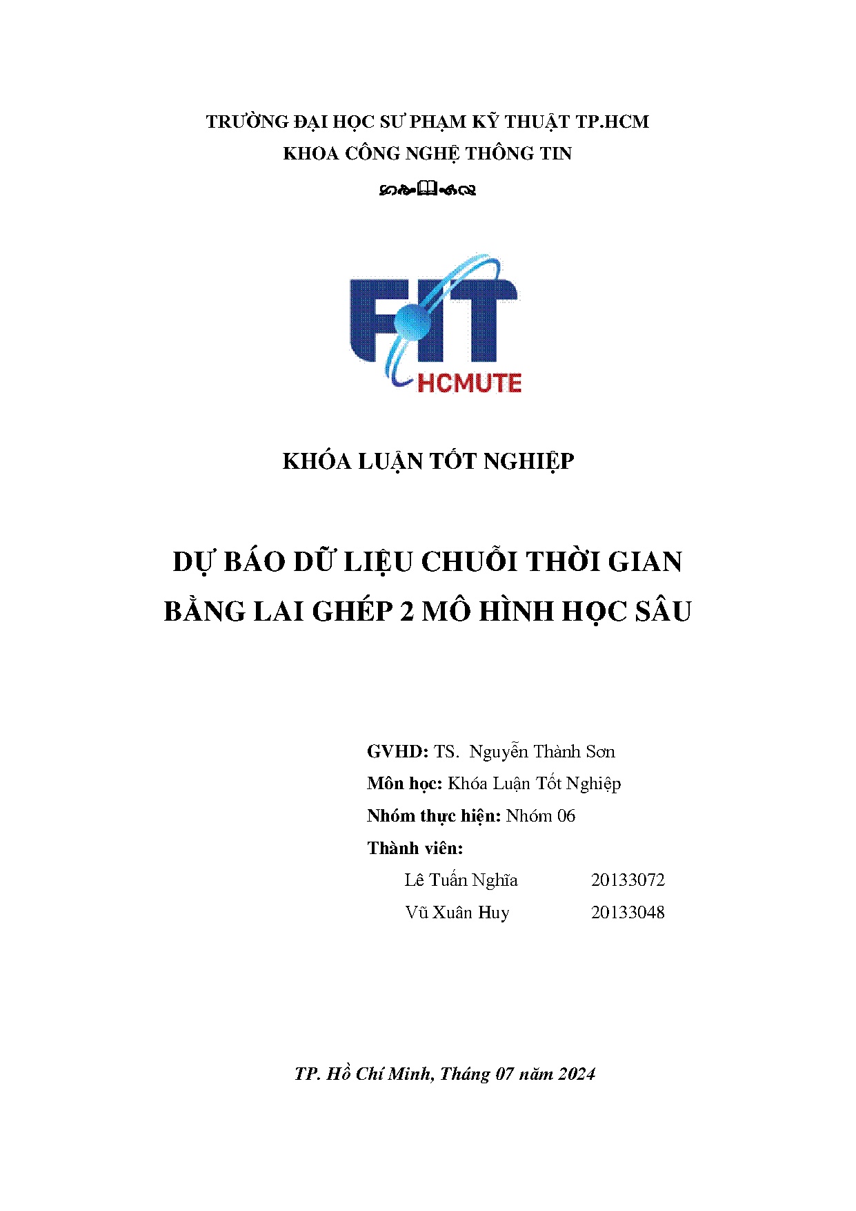 Đồ án tốt nghiệp - Dự báo dữ liệu chuỗi thời gian bằng lai ghép 2 mô hình học sâu