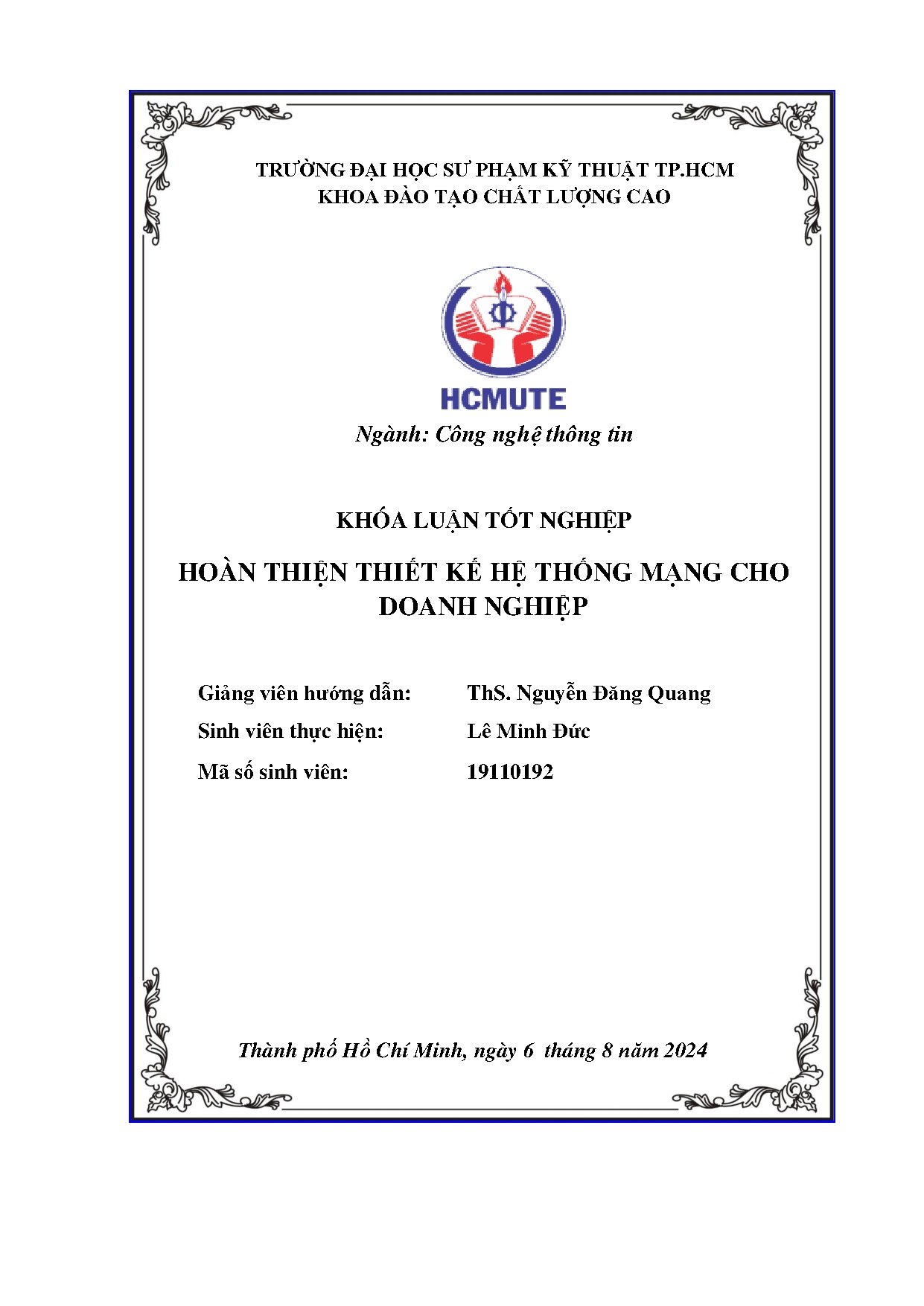 Đồ án tốt nghiệp - Hoàn thiện thiết kế hệ thống mạng cho doanh nghiệp