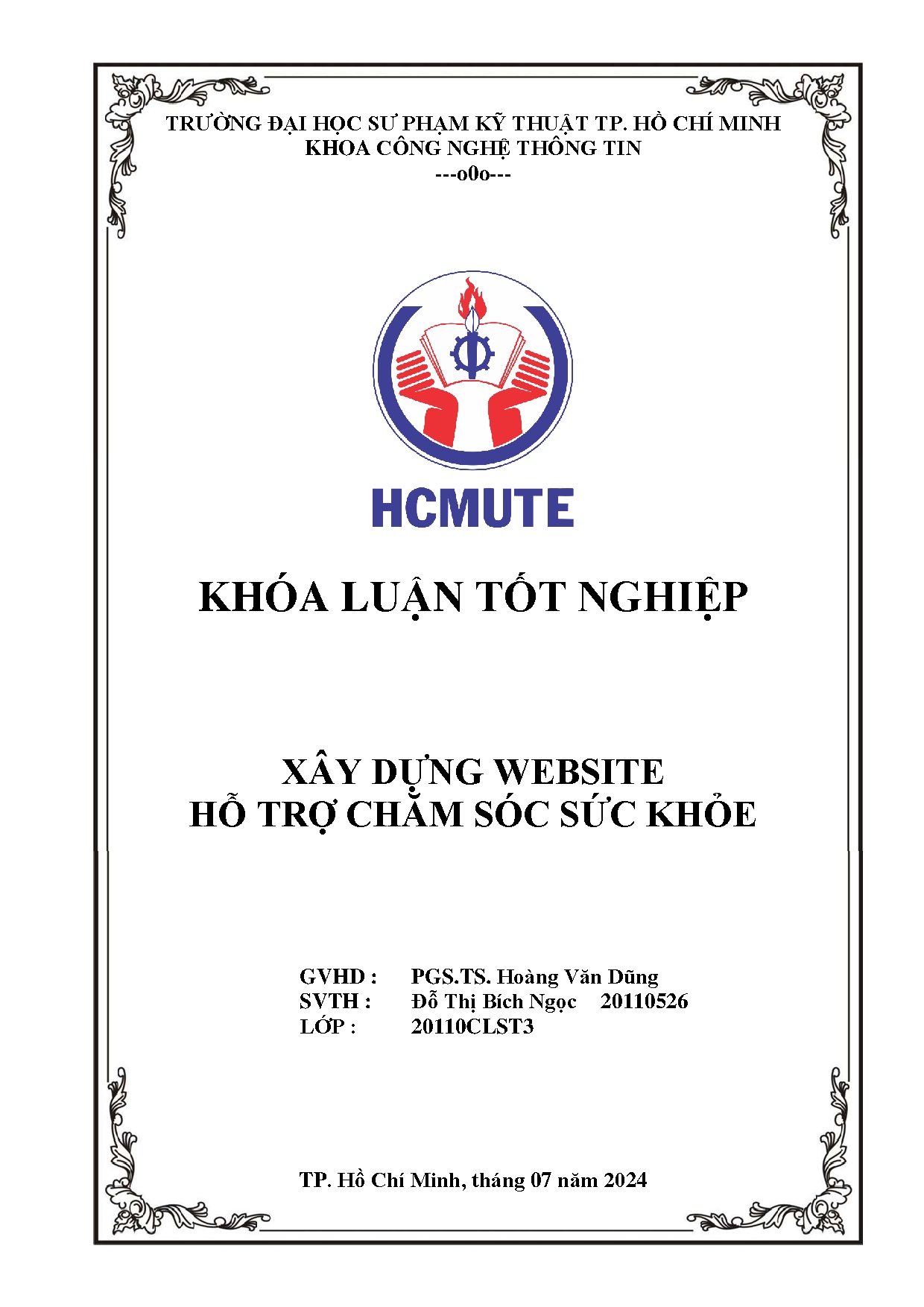 Đồ án tốt nghiệp - Xây dựng website hỗ trợ chăm sóc sức khỏe