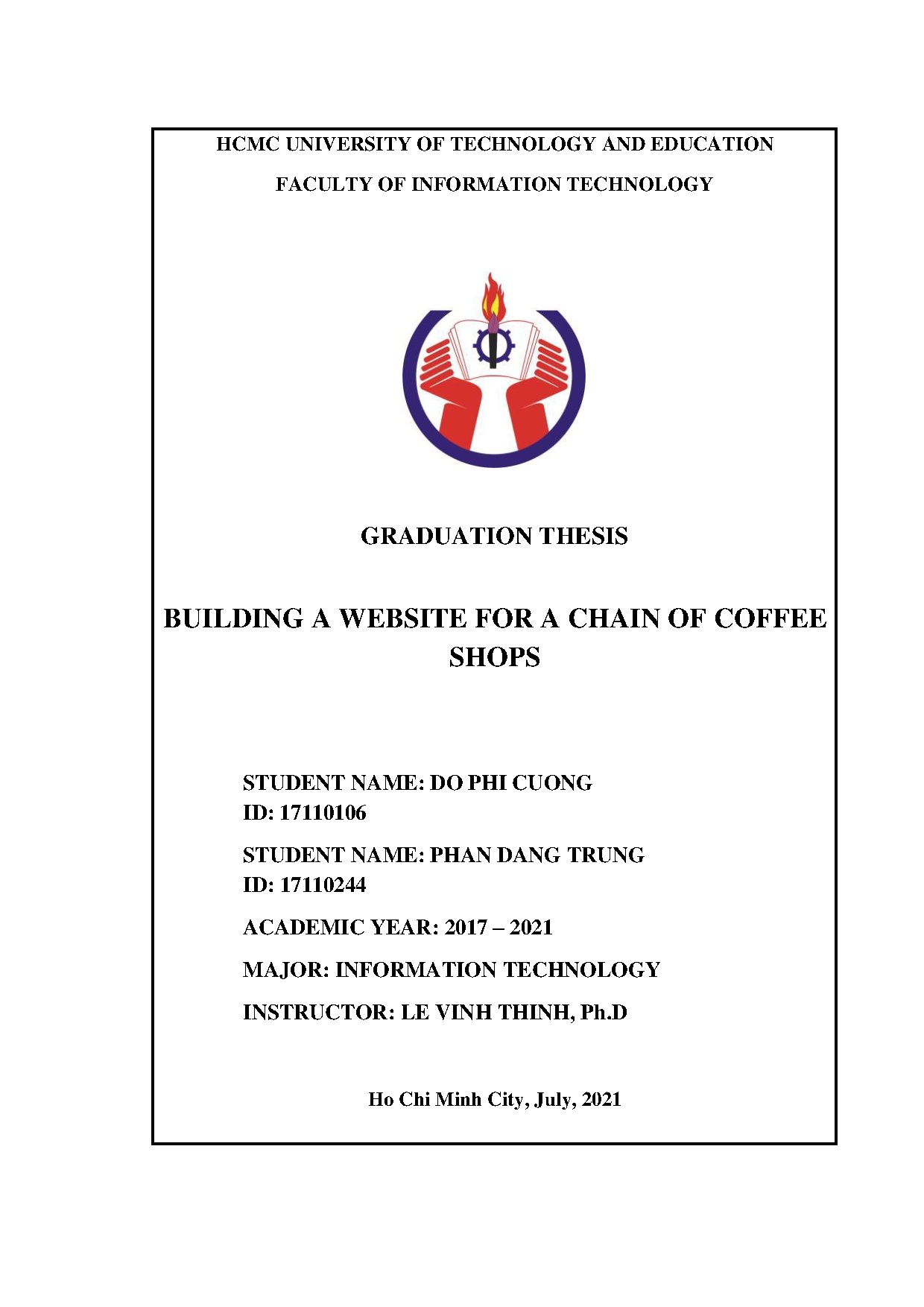 Đồ án tốt nghiệp - Building a website for a chain of coffee shops: Faculty of high quality TGTOTIT