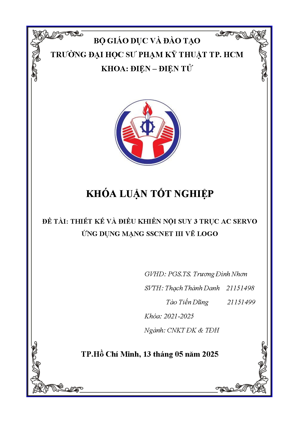 Đồ án tốt nghiệp - Thiết kế và điều khiển nội suy 3 trục AC Servo ứng dụng mạng SSCNET III vẽ logo