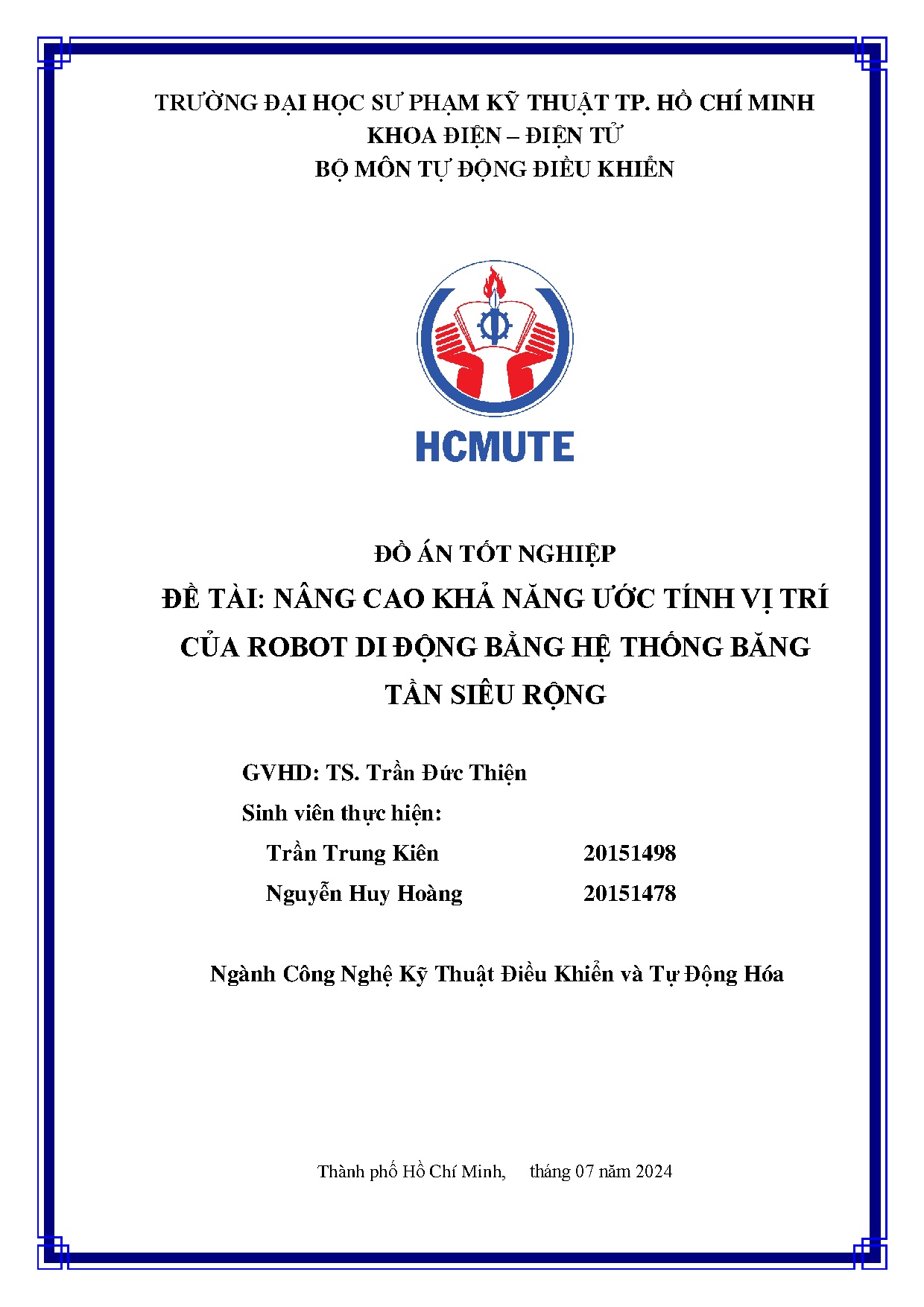 Đồ án tốt nghiệp - Nâng cao khả năng ước tính vị trí của robot di động bằng hệ thống băng tần siêu R