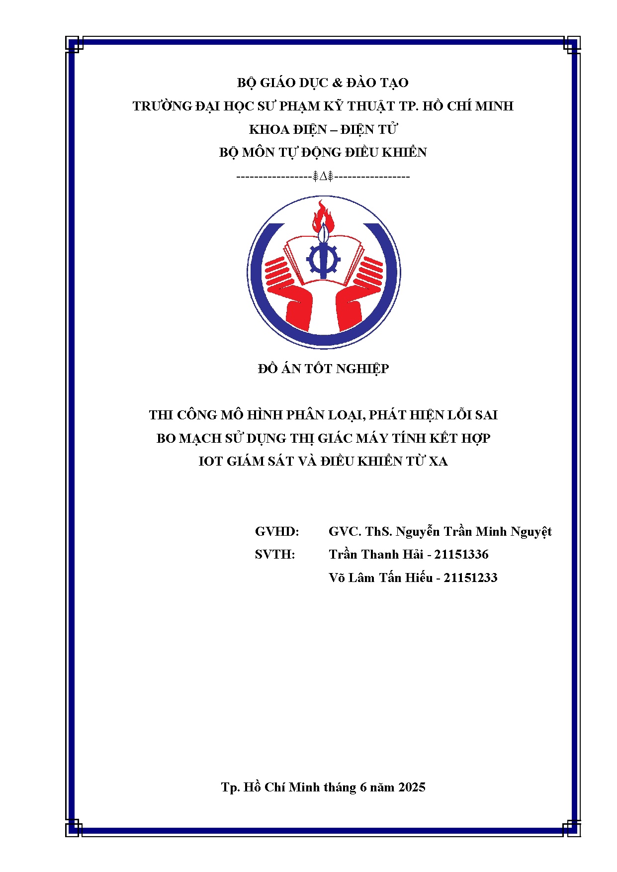 Đồ án tốt nghiệp - Thi công mô hình phân loại, phát hiện lỗi sai bo mạch sử dụng thị GMTKHIGSVĐKTX