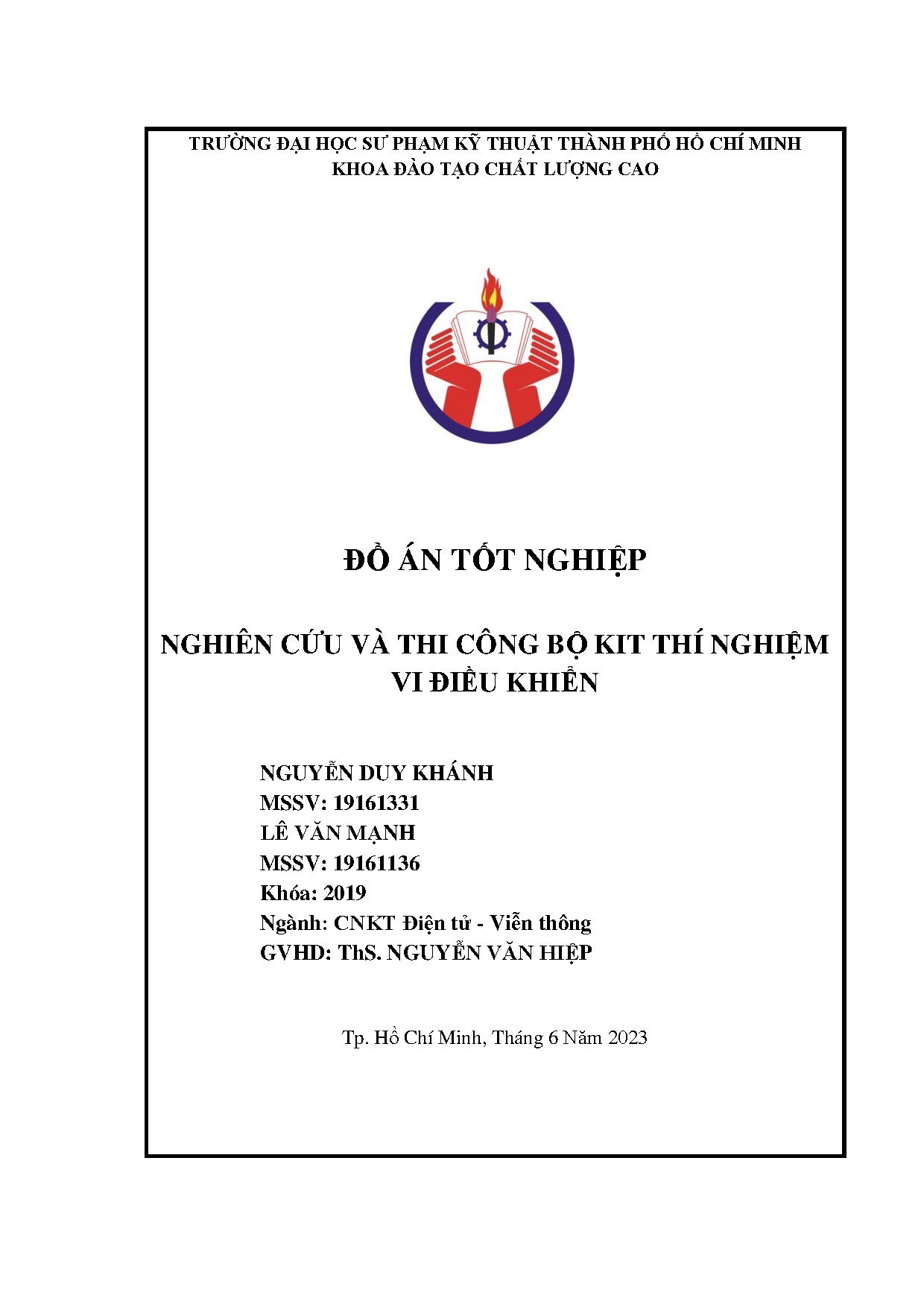 Đồ án tốt nghiệp - Nghiên cứu và thi công bộ Kit thí nghiệm vi điều khiển