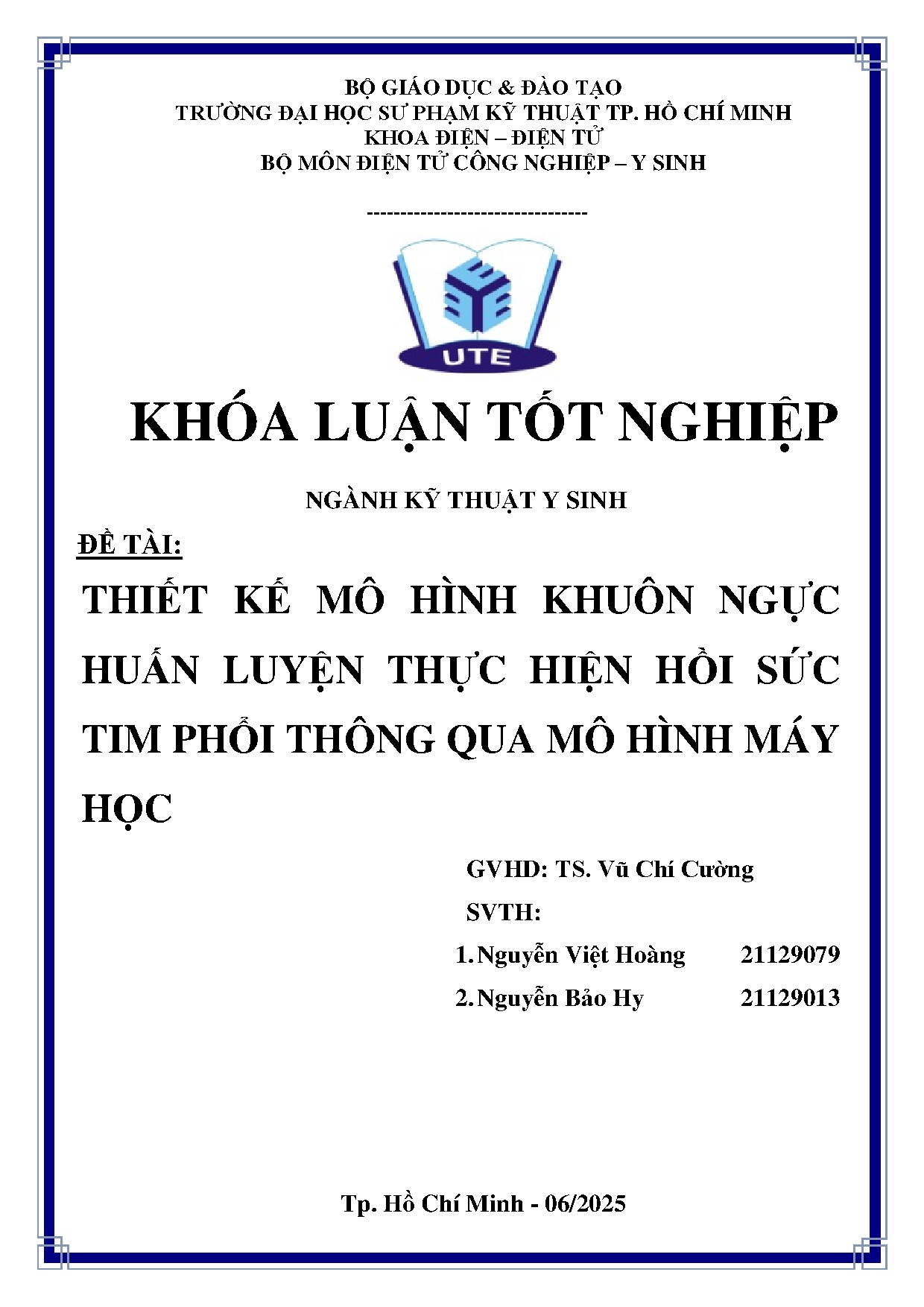 Đồ án tốt nghiệp - Thiết kế mô hình khuôn ngực huấn luyện thực hiện hồi sức tim phổi thông qua MHMH