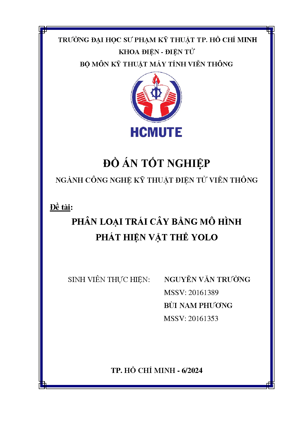 Đồ án tốt nghiệp - Phân loại trái cây bằng mô hình phát hiện vật thể yolo