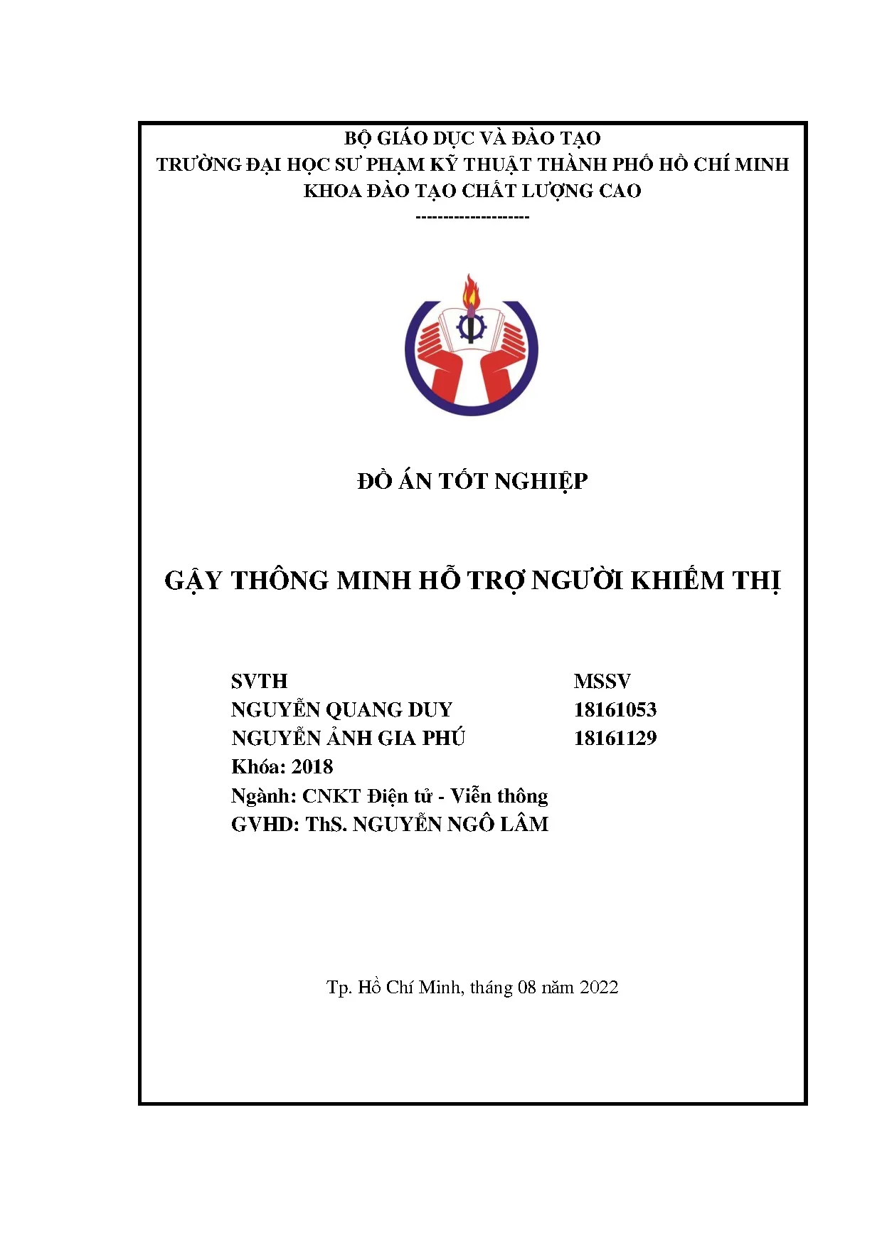 Đồ án tốt nghiệp - Gậy thông minh hỗ trợ cho người khiếm thị