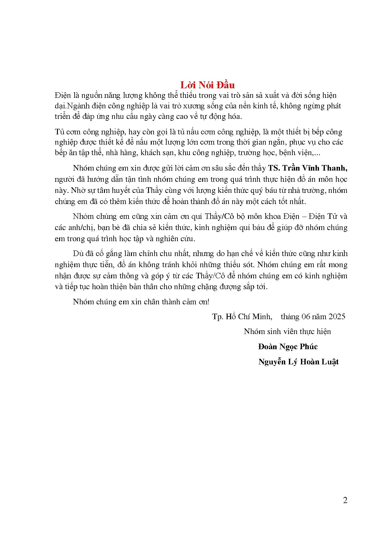 Đồ án tốt nghiệp - Thiết kế tủ cơm công nghiệp - Trang 2