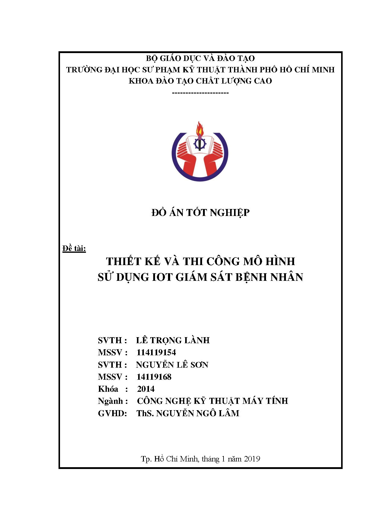 Đồ án tốt nghiệp - Thiết kế và thi công mô hình sử dụng IOT giám sát bệnh nhân