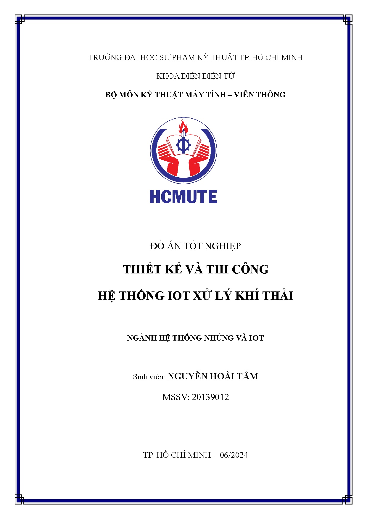 Đồ án tốt nghiệp - Thiết kế và thi công hệ thống IoT xử lý khí thải