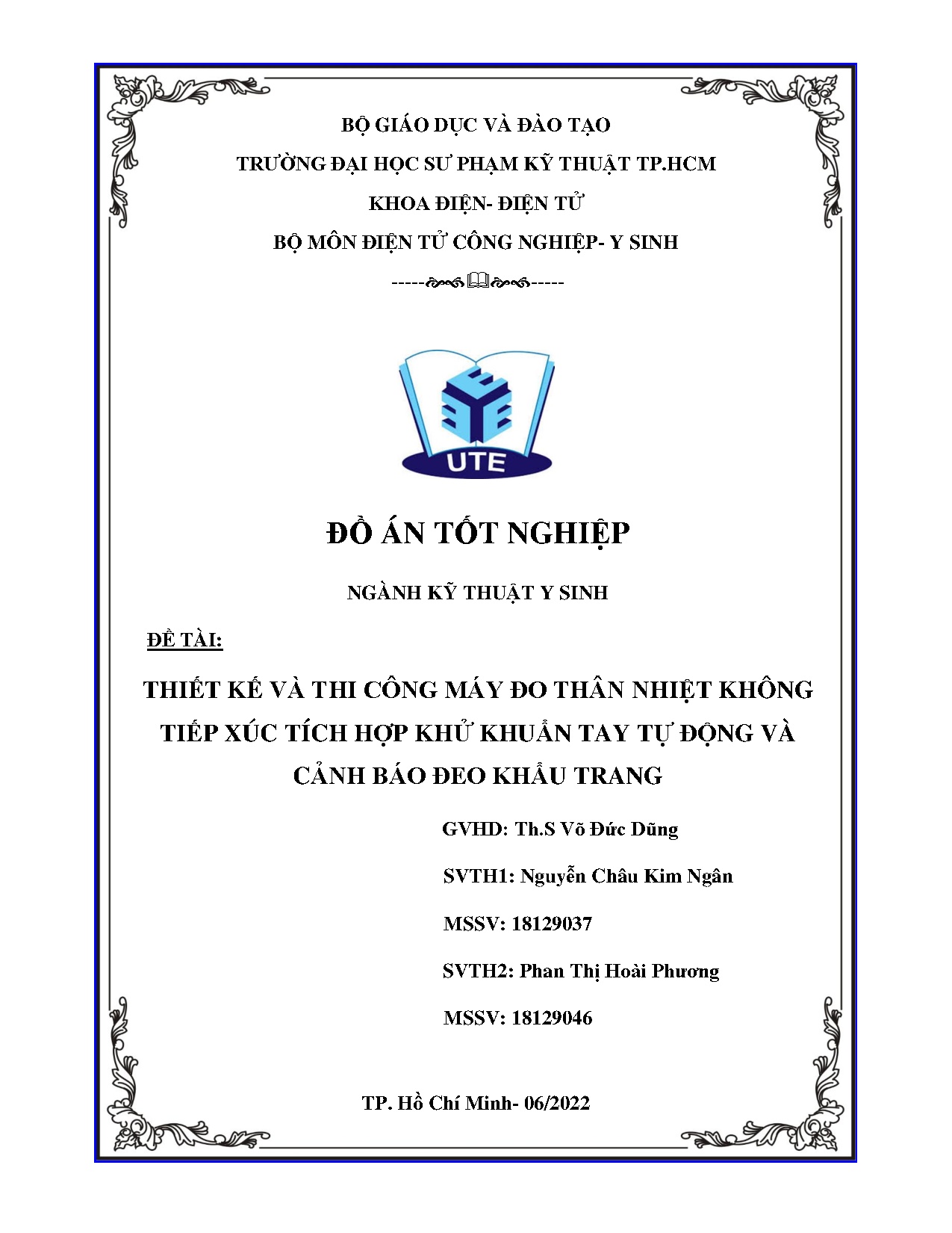 Đồ án tốt nghiệp - Thiết kế và thi công máy đo thân nhiệt không tiếp xúc tích hợp khử KTTĐVCBĐKT