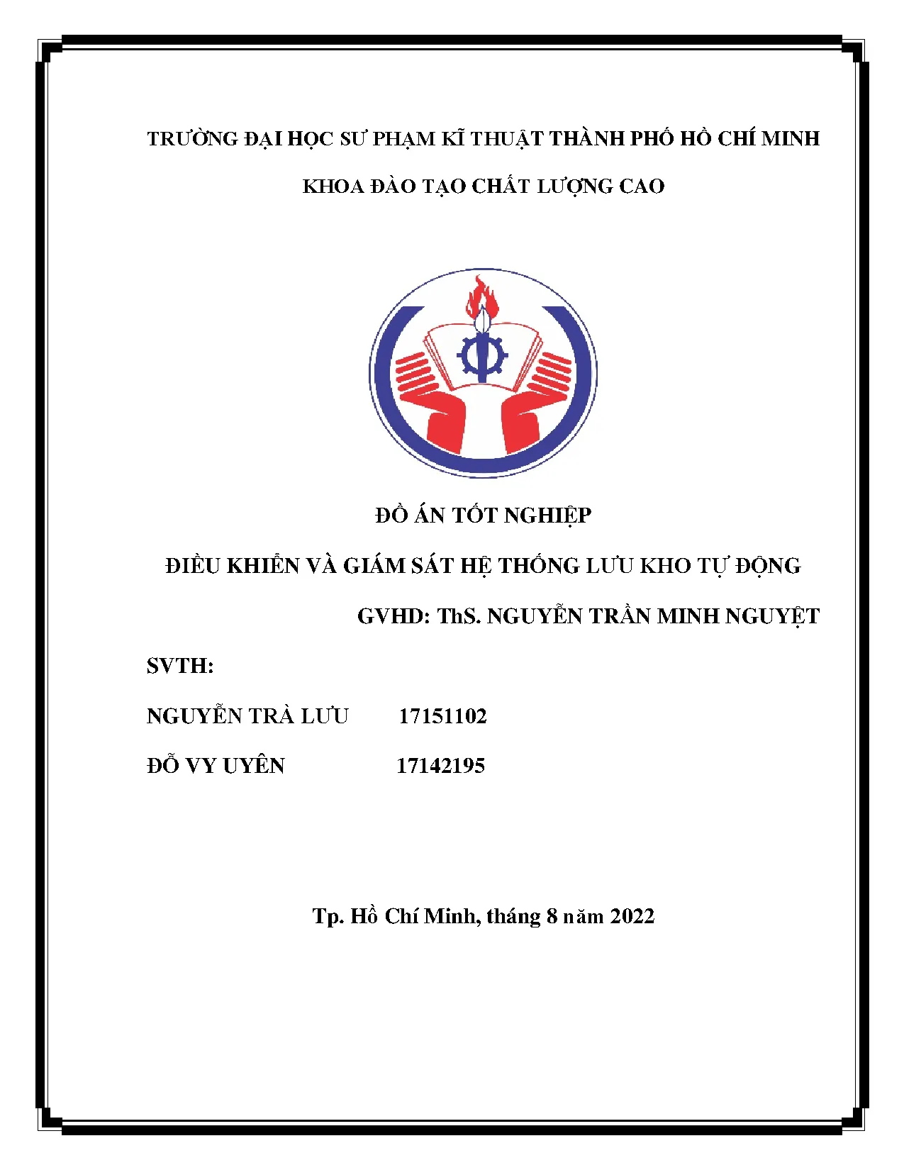 Đồ án tốt nghiệp - Điều khiển và giám sát hệ thống lưu kho tự động