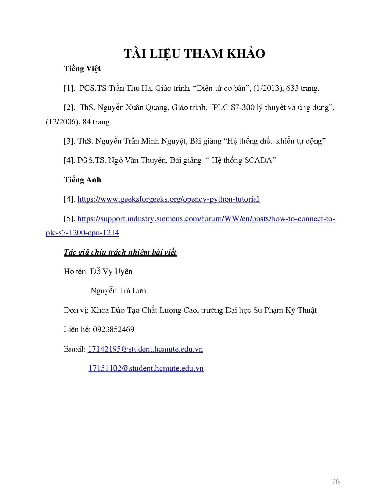 Đồ án tốt nghiệp - Điều khiển và giám sát hệ thống lưu kho tự động - Trang 92