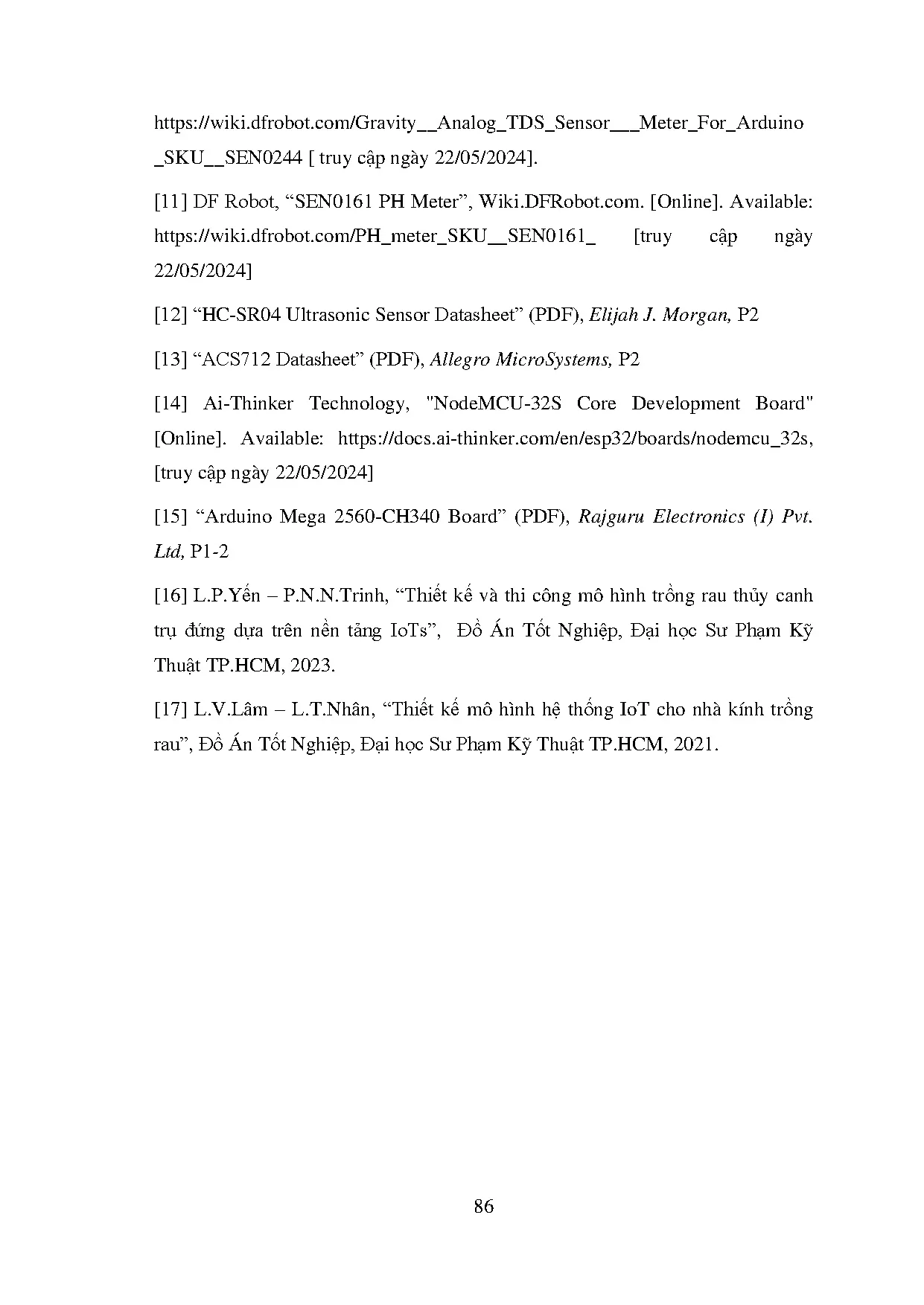 Đồ án tốt nghiệp - Thiết kế và thi công hệ thống trồng dâu tây thủy canh trong nhà kính ứng dụng Iot - Trang 104