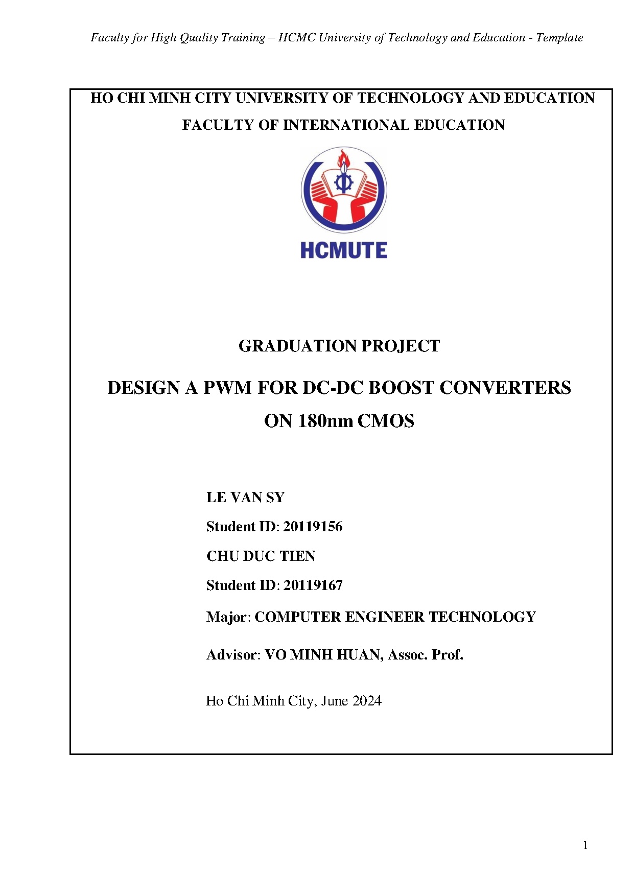 Đồ án tốt nghiệp - Design a PWM for DC-DC boost converters on 180nm cmos