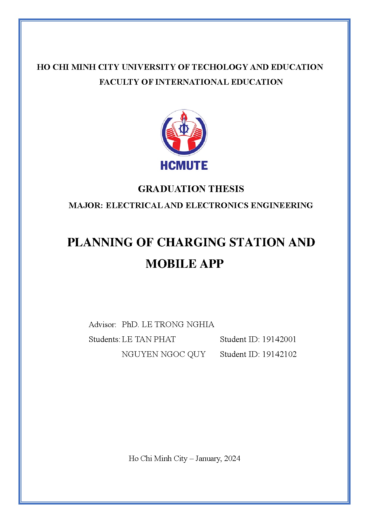 Đồ án tốt nghiệp - Planning of charging station and mobile app