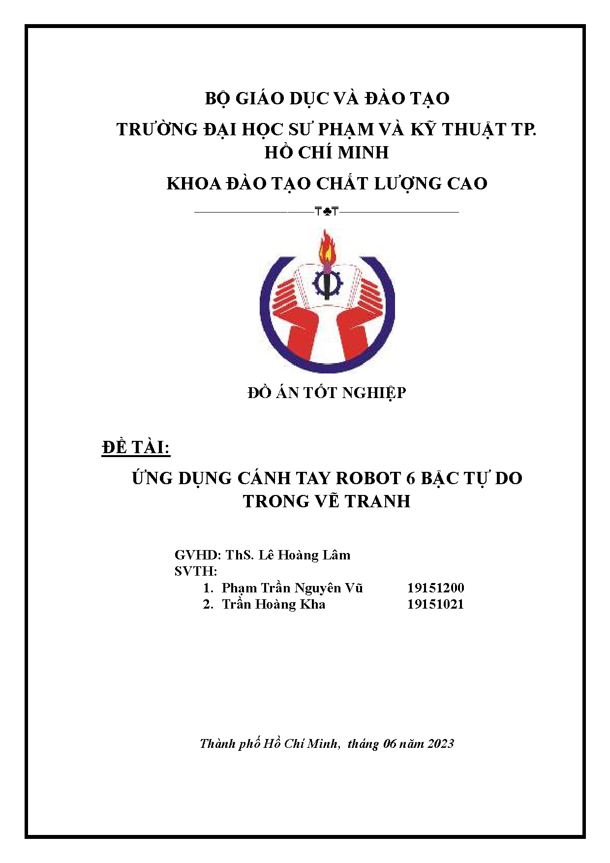 Đồ án tốt nghiệp - Ứng dụng cánh tay robot 6 bậc tự do trong vẽ tranh