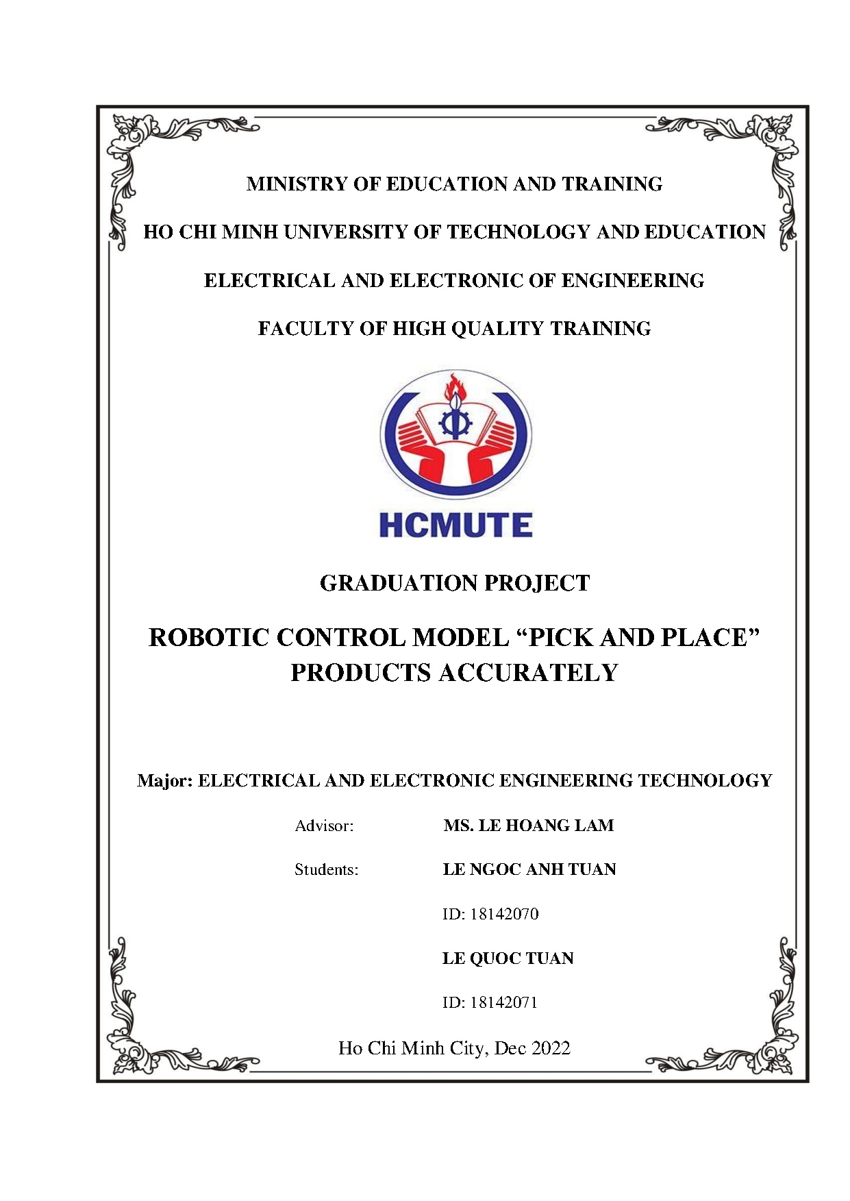 Đồ án tốt nghiệp - Robotic control Model Pick and Place Products accurately