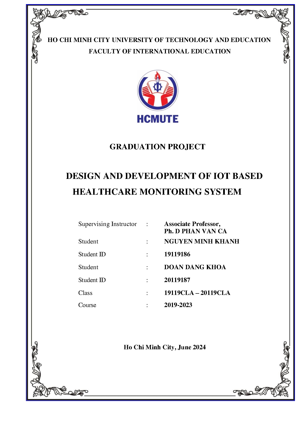 Đồ án tốt nghiệp - Design and development of Iot based healthcare monitoring system