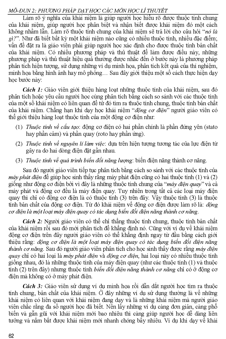 Giáo trình phương pháp giảng dạy chuyên ngành điện (HCMUTE) - Trang 62