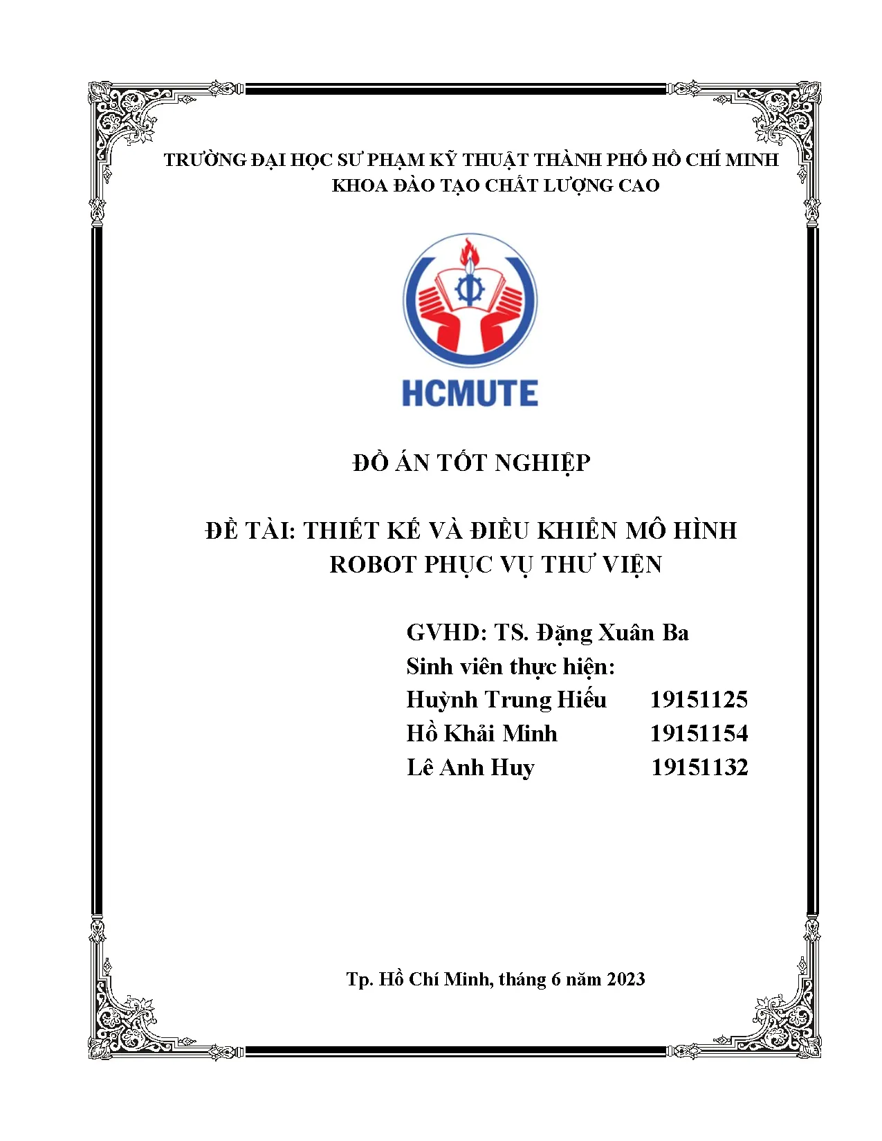 Đồ án tốt nghiệp - Thiết kế và điều khiển mô hình robot phục vụ thư viện