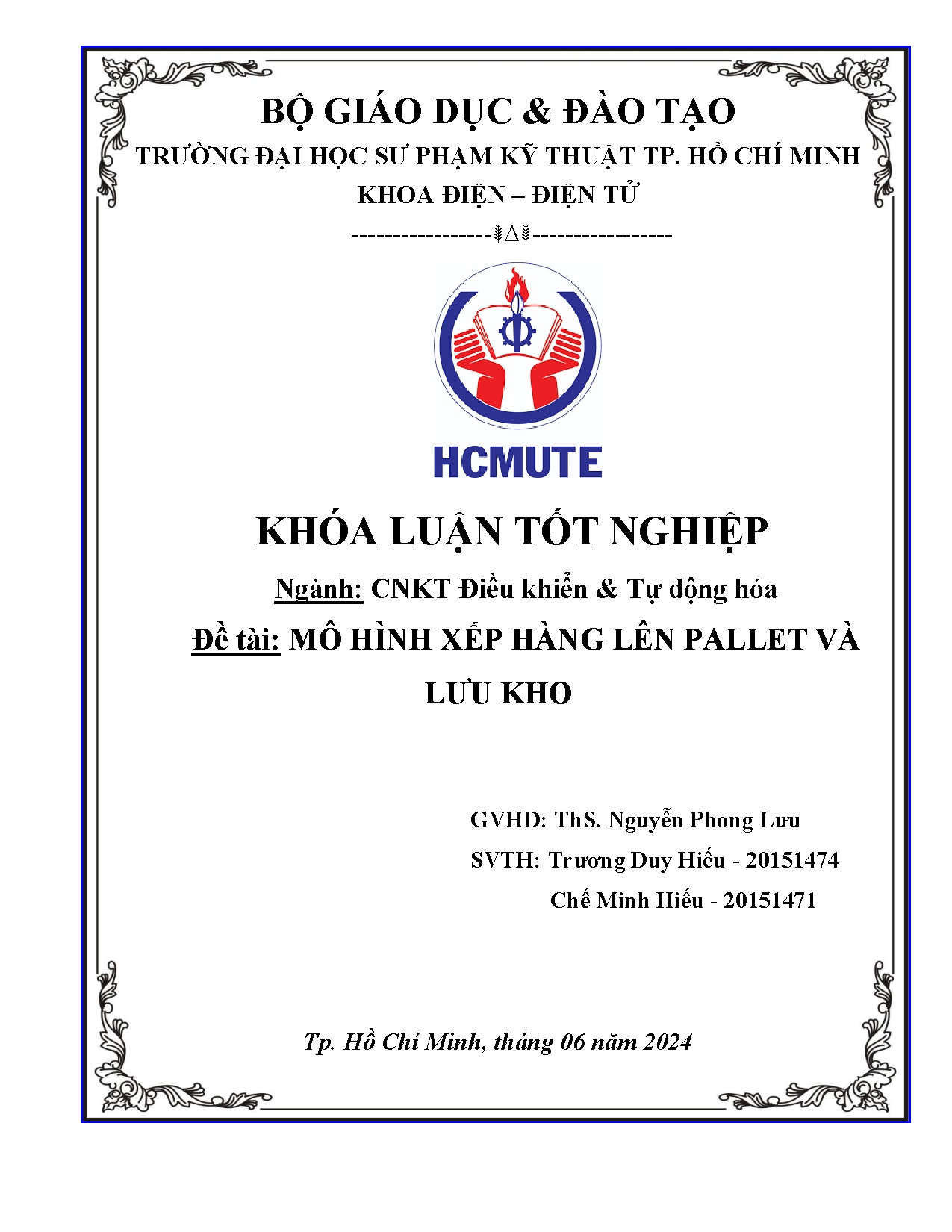 Đồ án tốt nghiệp - Mô hình xếp hàng lên pallet và lưu kho