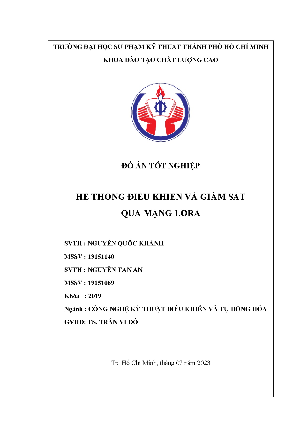 Đồ án tốt nghiệp - Hệ thống điều khiển và giám sát qua mạng Lora