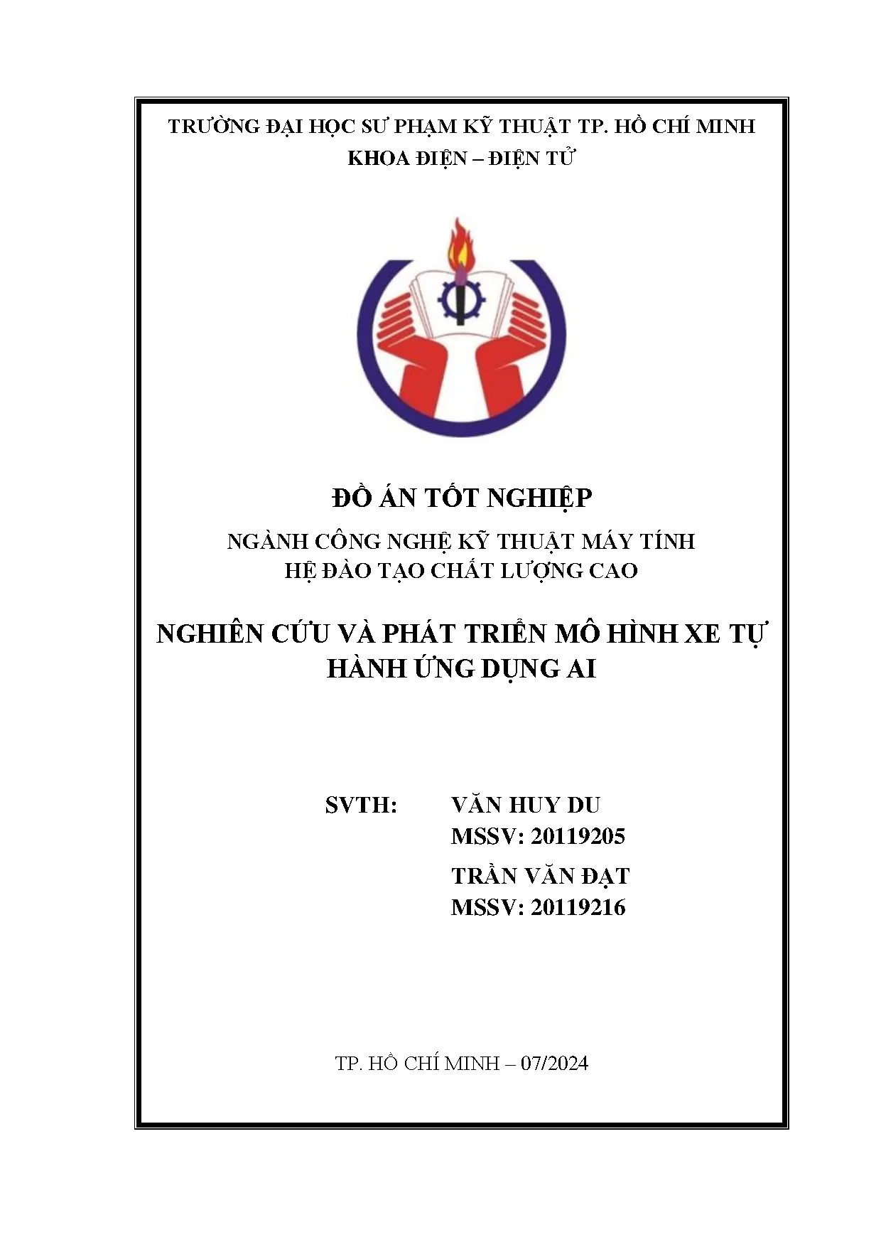 Đồ án tốt nghiệp - Nghiên cứu và phát triển mô hình xe tự hành ứng dụng AI