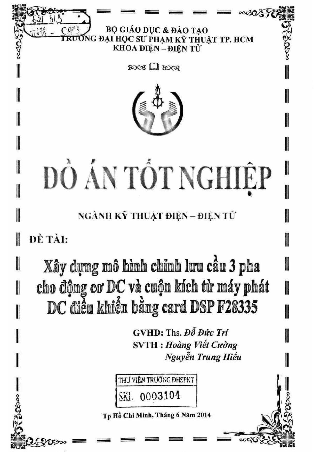 Đồ án tốt nghiệp - Xây dựng mô hình chỉnh lưu cầu 3 pha cho động cơ DC và cuộn kích từ máy PDĐKBCDF