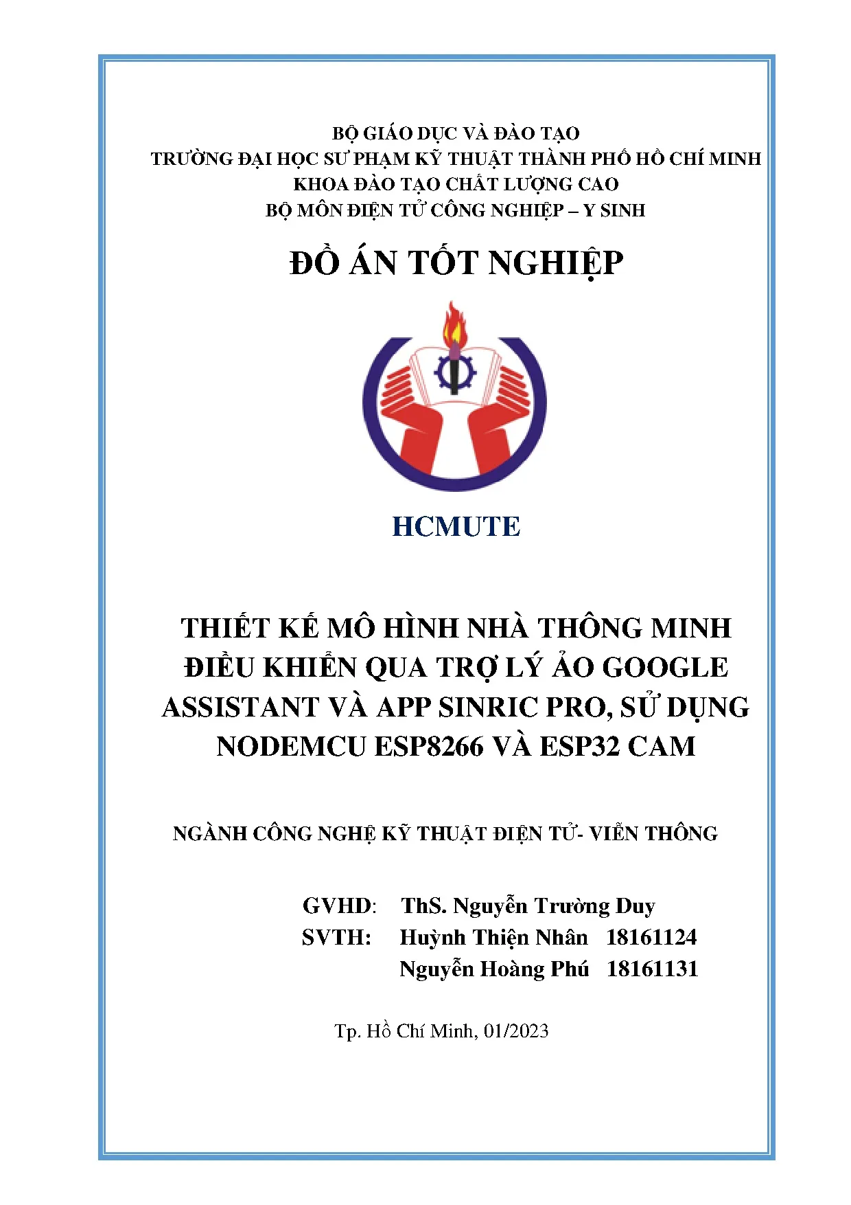 Đồ án tốt nghiệp - Thiết kế mô hình nhà thông minh điều khiển qua trợ lý ảo Google AVASPSDNEVEC