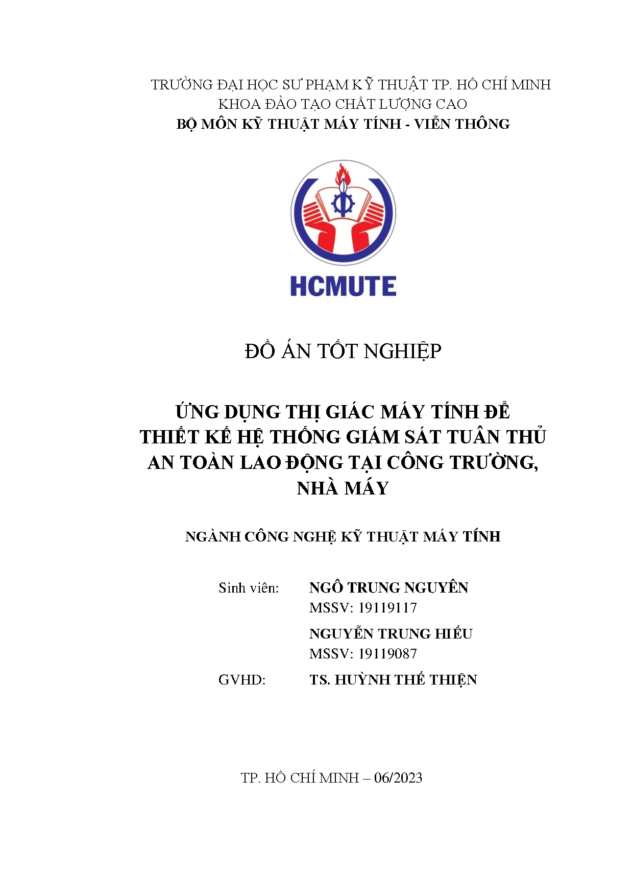 Đồ án tốt nghiệp - Ứng dụng thị giác máy tính để thiết kế hệ thống giám sát tuân thủ an toàn LĐTCTNM