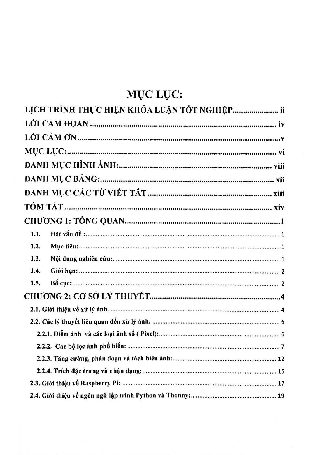 Đồ án tốt nghiệp - Thực hiện các bài toán xử lý ảnh trên Kit Raspberry - Trang 4