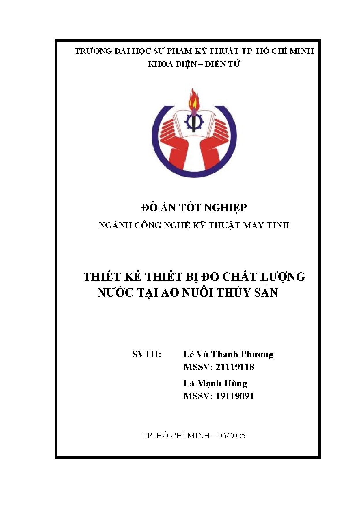 Đồ án tốt nghiệp - Thiết kế thiết bị đo chất lượng nước tại ao nuôi thủy sản