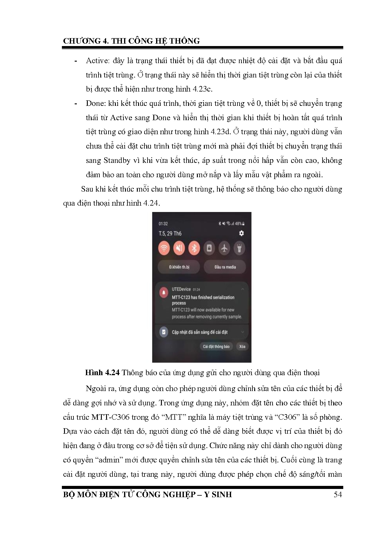 Đồ án tốt nghiệp - Thiết kế và thi công thiết bị tiệt trùng dụng cụ y tế có hỗ trợ điều khiển VTBQS - Trang 70