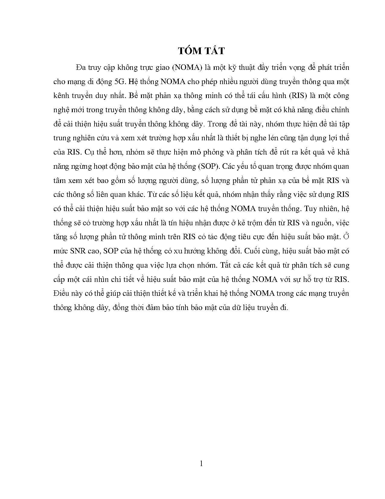 Đồ án tốt nghiệp - Phân tích và mô phỏng xác suất dừng bảo mật của hệ thống noma được hỗ trợ bởi RIS - Trang 12