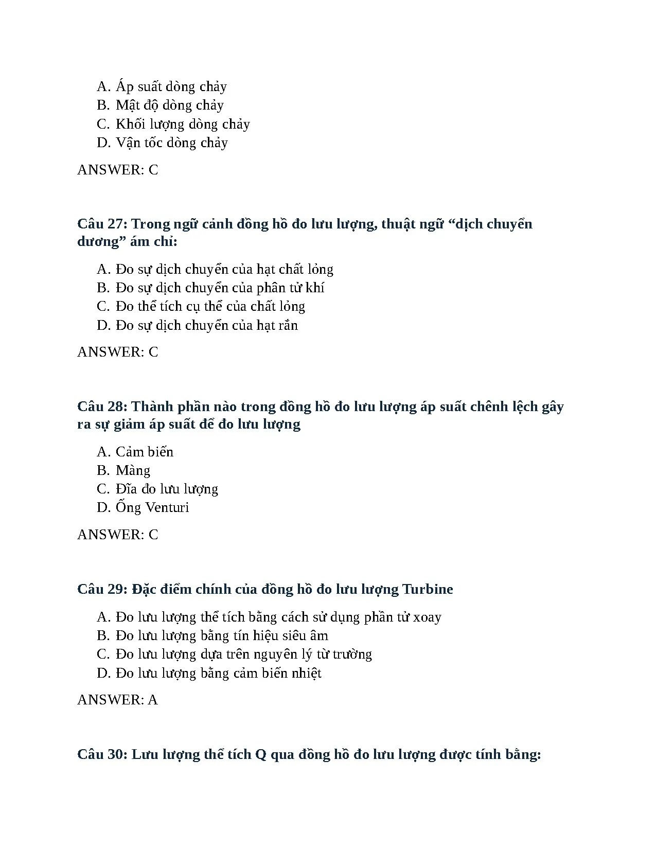 Trắc nghiệm chương 11 đo lường - Trang 8