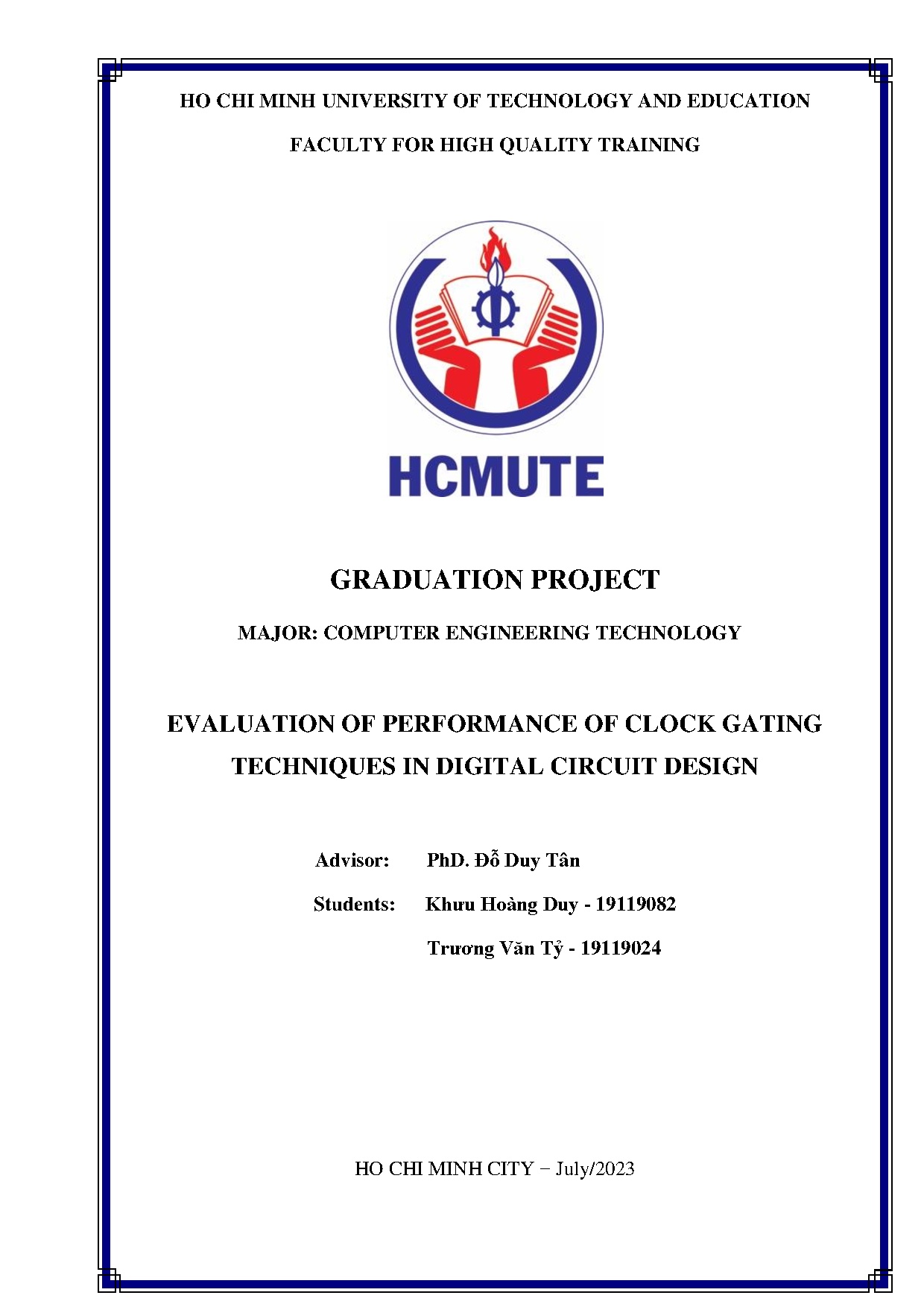 Đồ án tốt nghiệp - Evaluation of Performance of clock gating techniques in digital circuit design