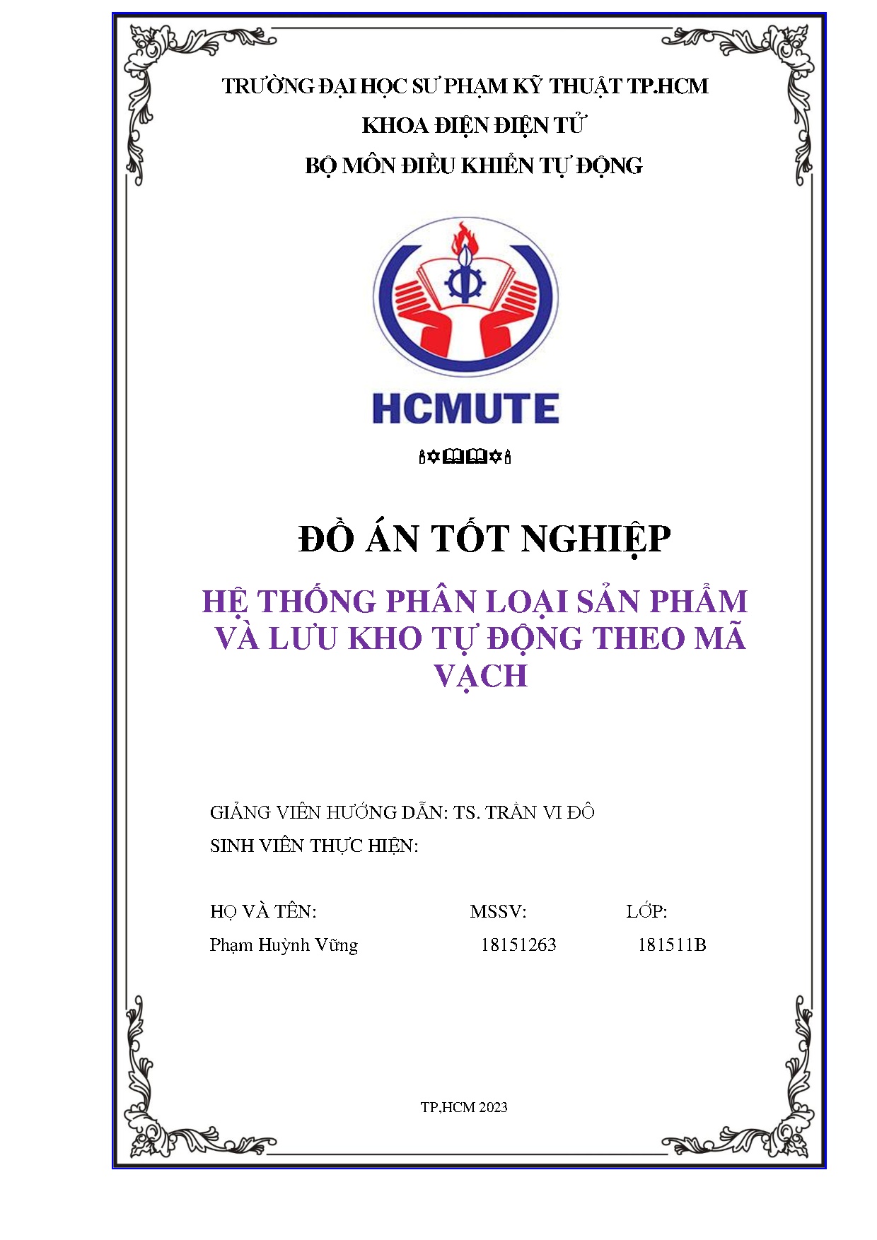 Đồ án tốt nghiệp - Hệ thống phân loại sản phẩm và lưu kho tự động theo mã vạch