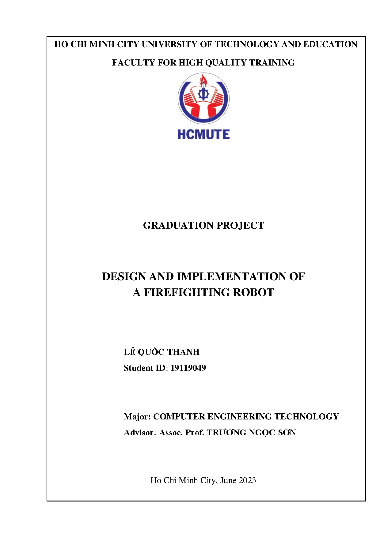 Đồ án tốt nghiệp - Design and implementation of a firefighting robot