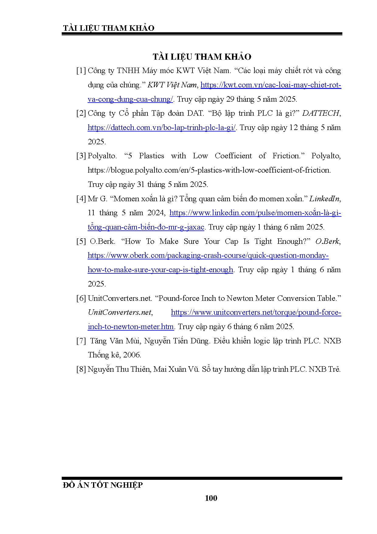 Đồ án tốt nghiệp - Thiết kế và thi công mô hình chiết rót tự động - Trang 121