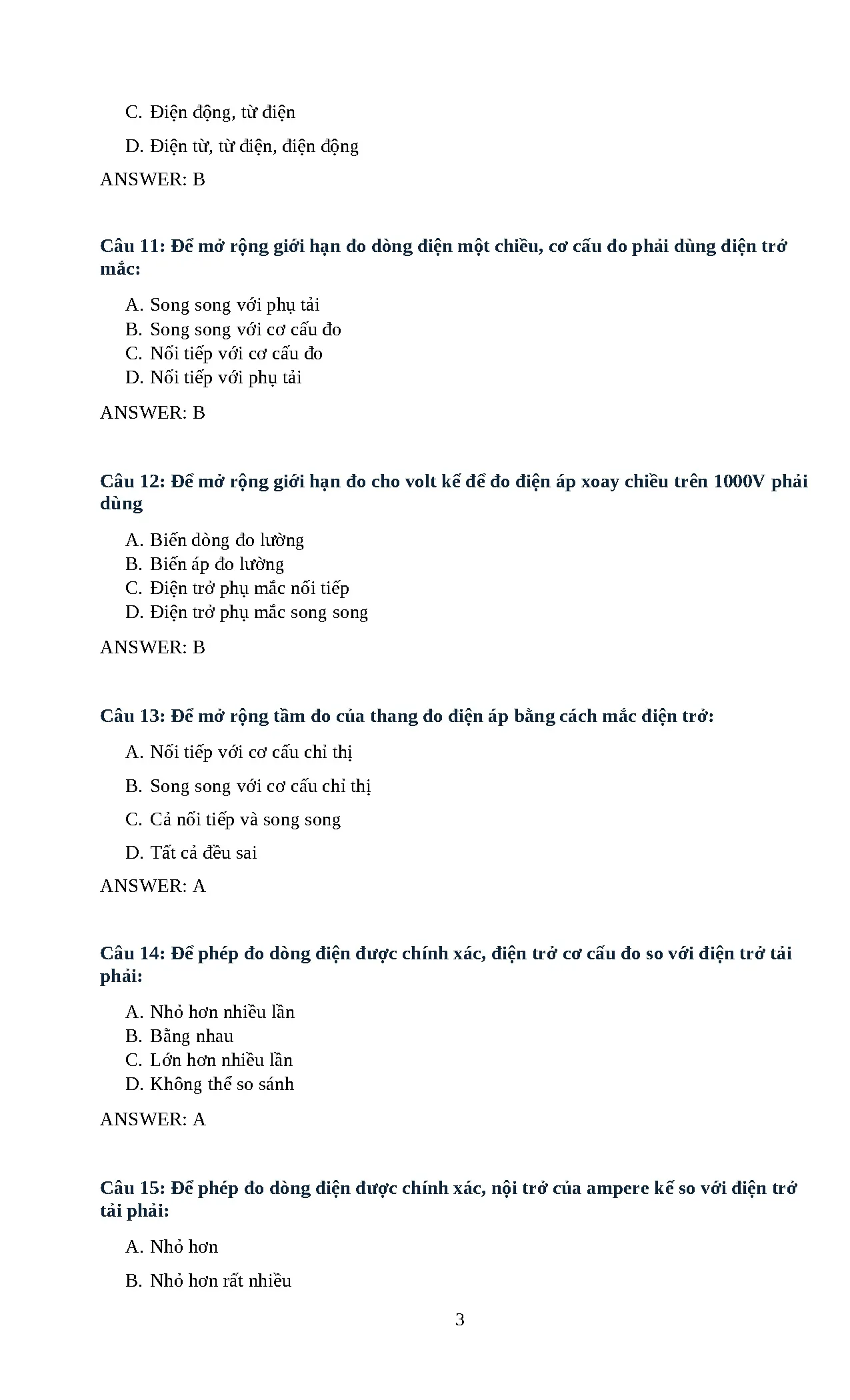 Trắc nghiệm chương 3 đo lường - Trang 3