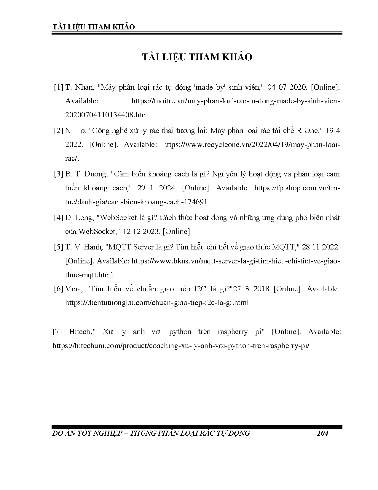 Đồ án tốt nghiệp - Thiết kế và thi công mô hình máy xử lý rác - Trang 122