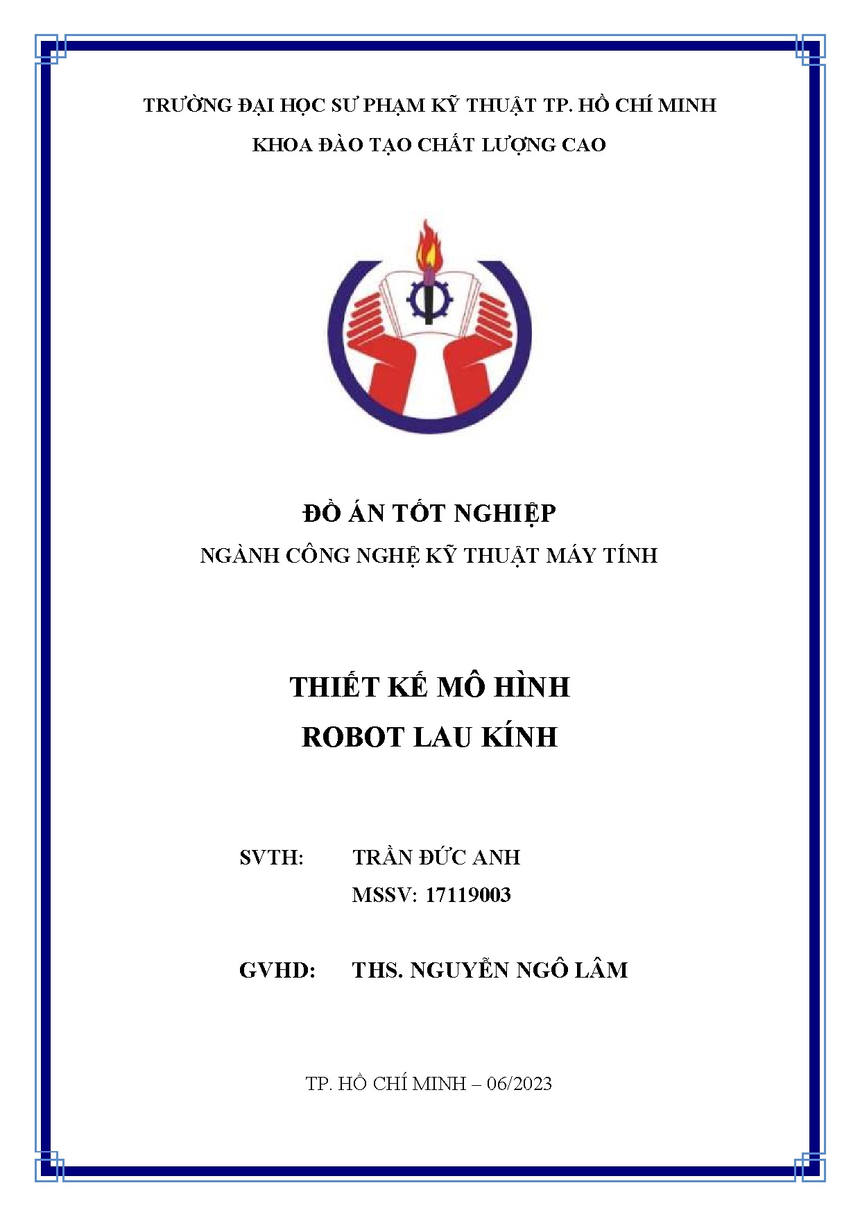 Đồ án tốt nghiệp - Thiết kế mô hình robot lau kính