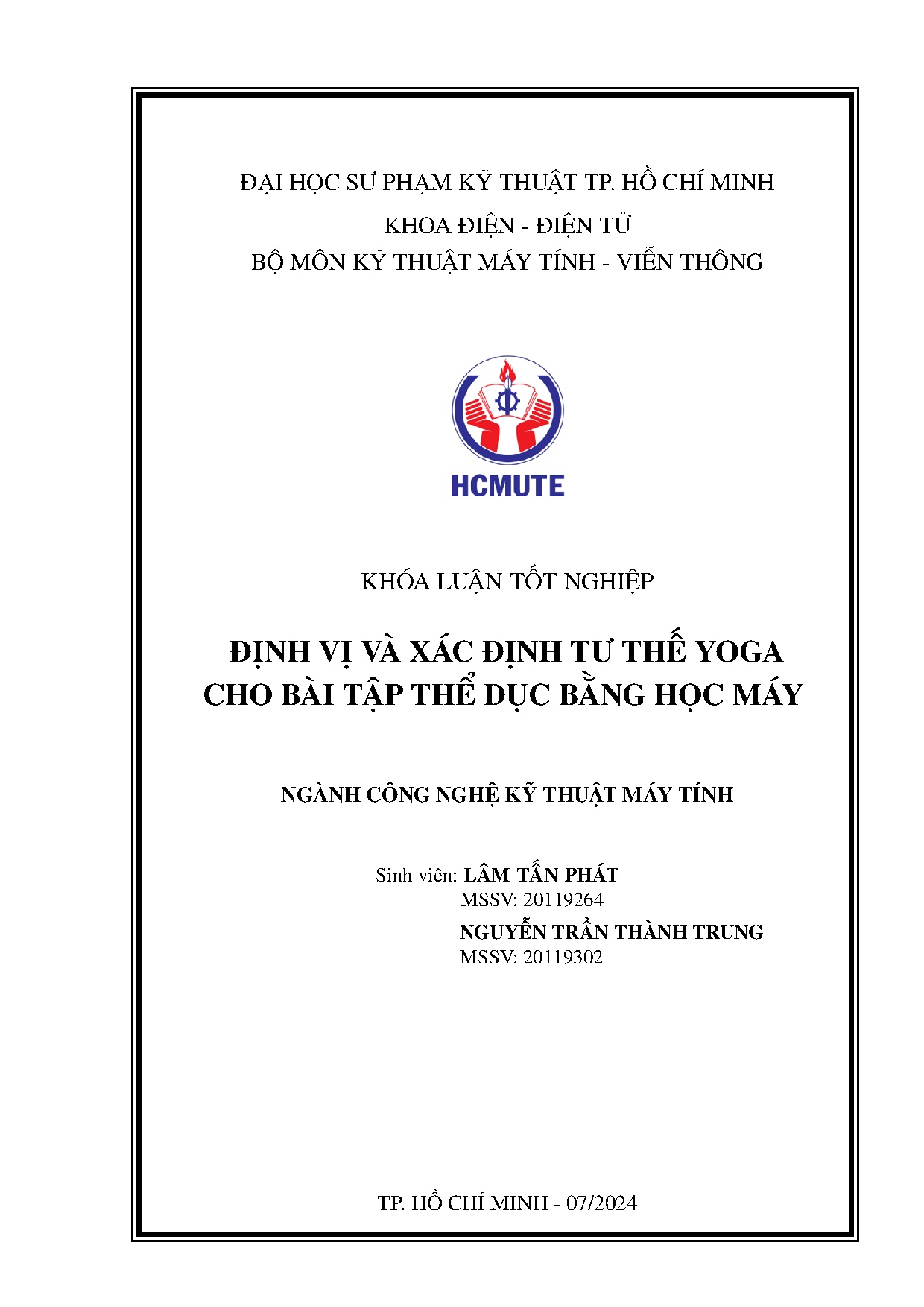 Đồ án tốt nghiệp - Định vị và xác định tư thế yoga cho bài tập thể dục bằng học máy