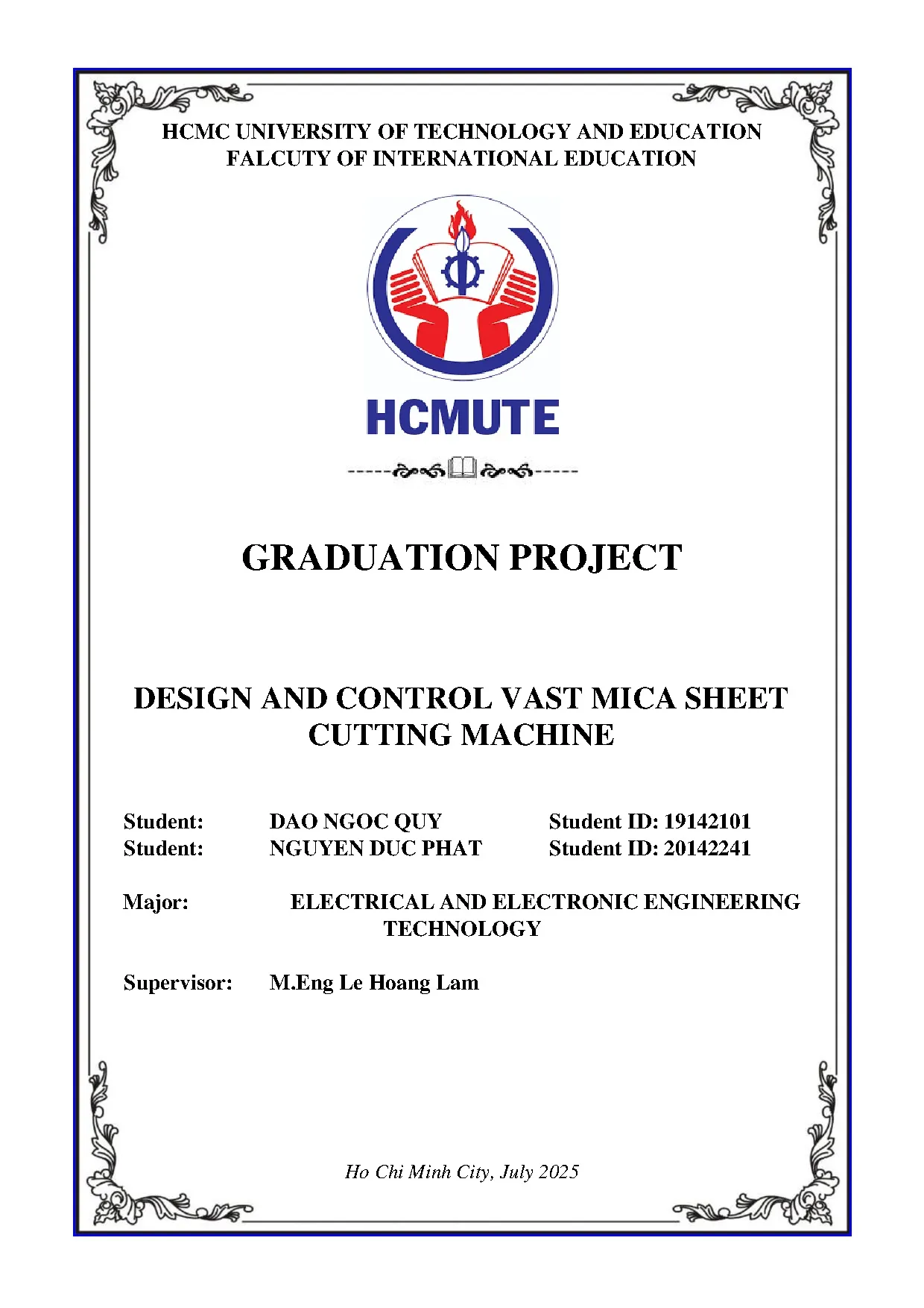 Đồ án tốt nghiệp - Design and control vast mica sheet cutting machine.