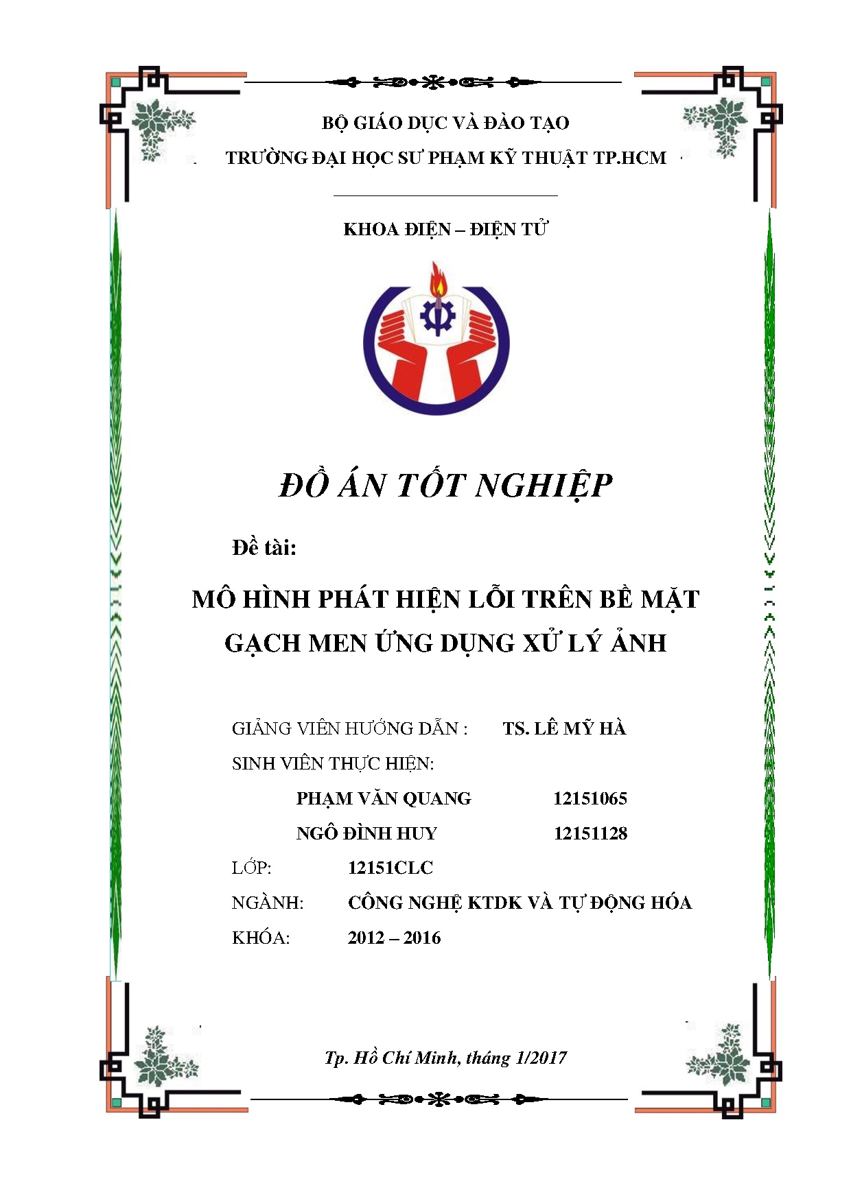 Đồ án tốt nghiệp - Mô hình phát hiện lỗi trên bề mặt gạch men ứng dụng xử lý ảnh