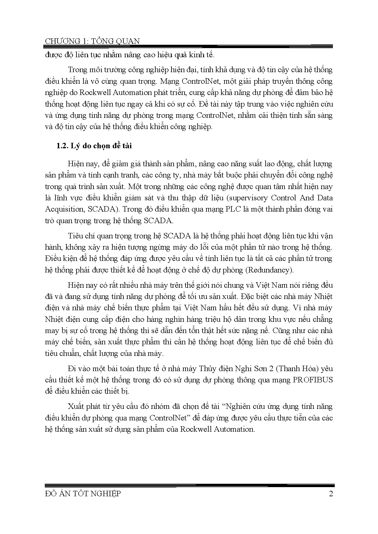 Đồ án tốt nghiệp - Nghiên cứu ứng dụng tính năng dự phòng qua mạng Controlnet - Trang 17